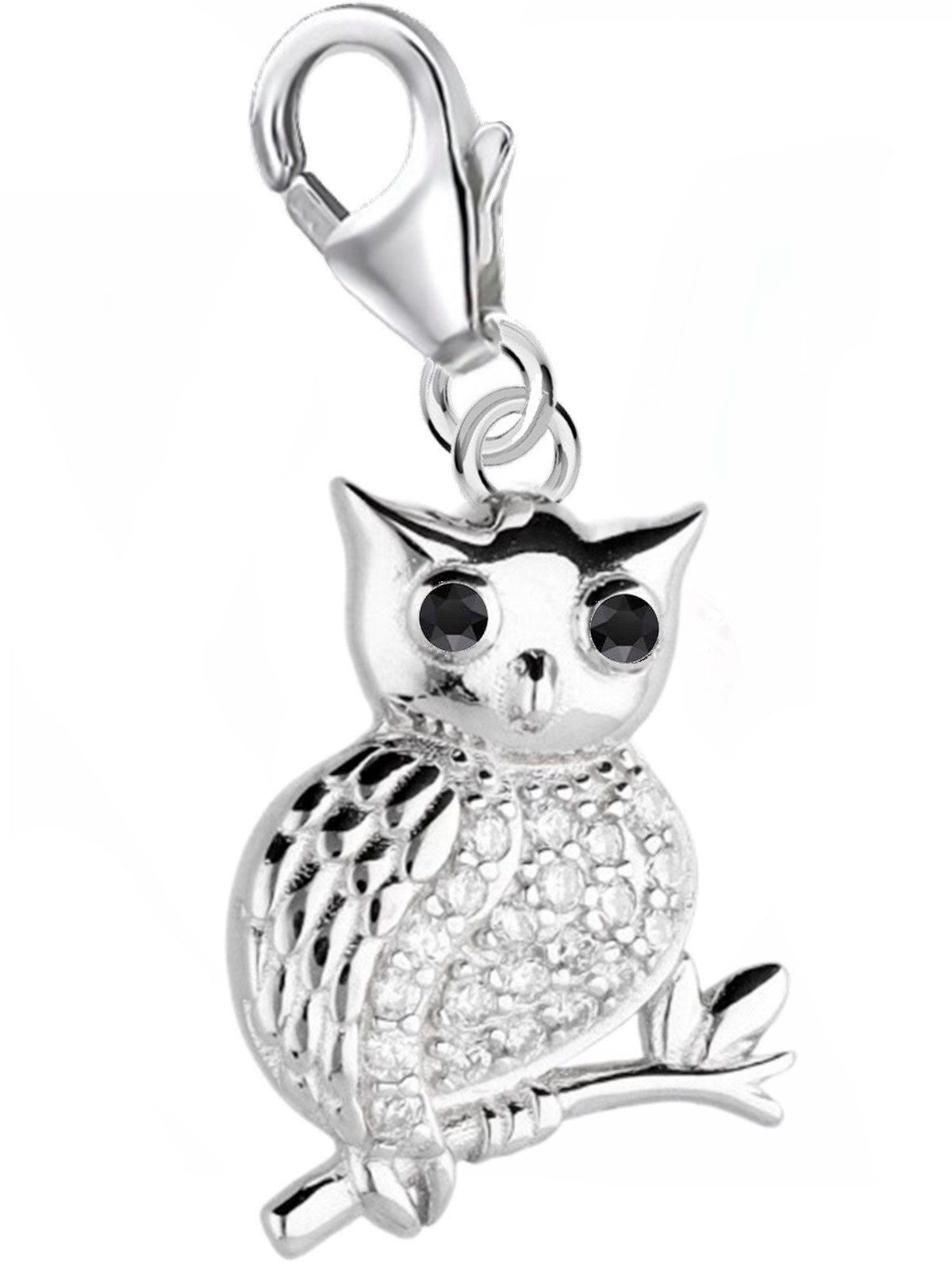 Goldene Hufeisen Charm-Einhänger Nacht Eule Anhänger mit funkelnde Kristalle, 16571