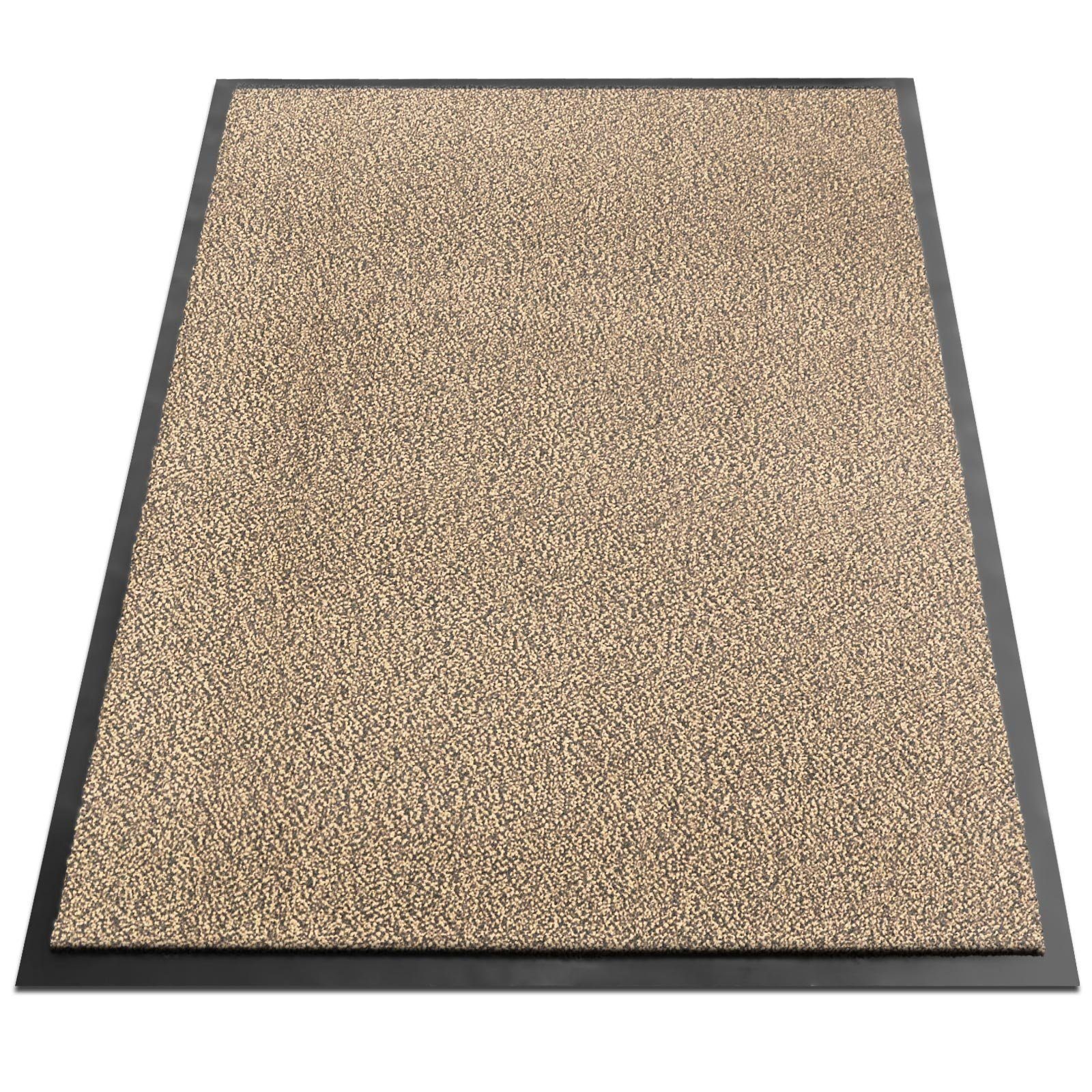 Karat Fußmatte Sky, Sauberlaufmatte für Eingangsbereich, Türmatte für innen, waschbar, melierter Polypropylen-Flor, rutschfester Vinyl-Rücken, Höhe 7 mm