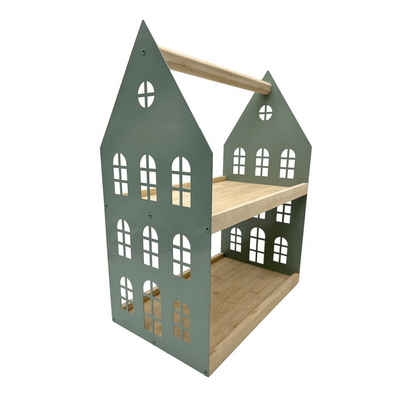 UNUS HOME Etagere Etagere Haus Design, (grün aus Metall und Holz), Serviertablett Servierständer Serviergestell Servierplatte Holzetagere