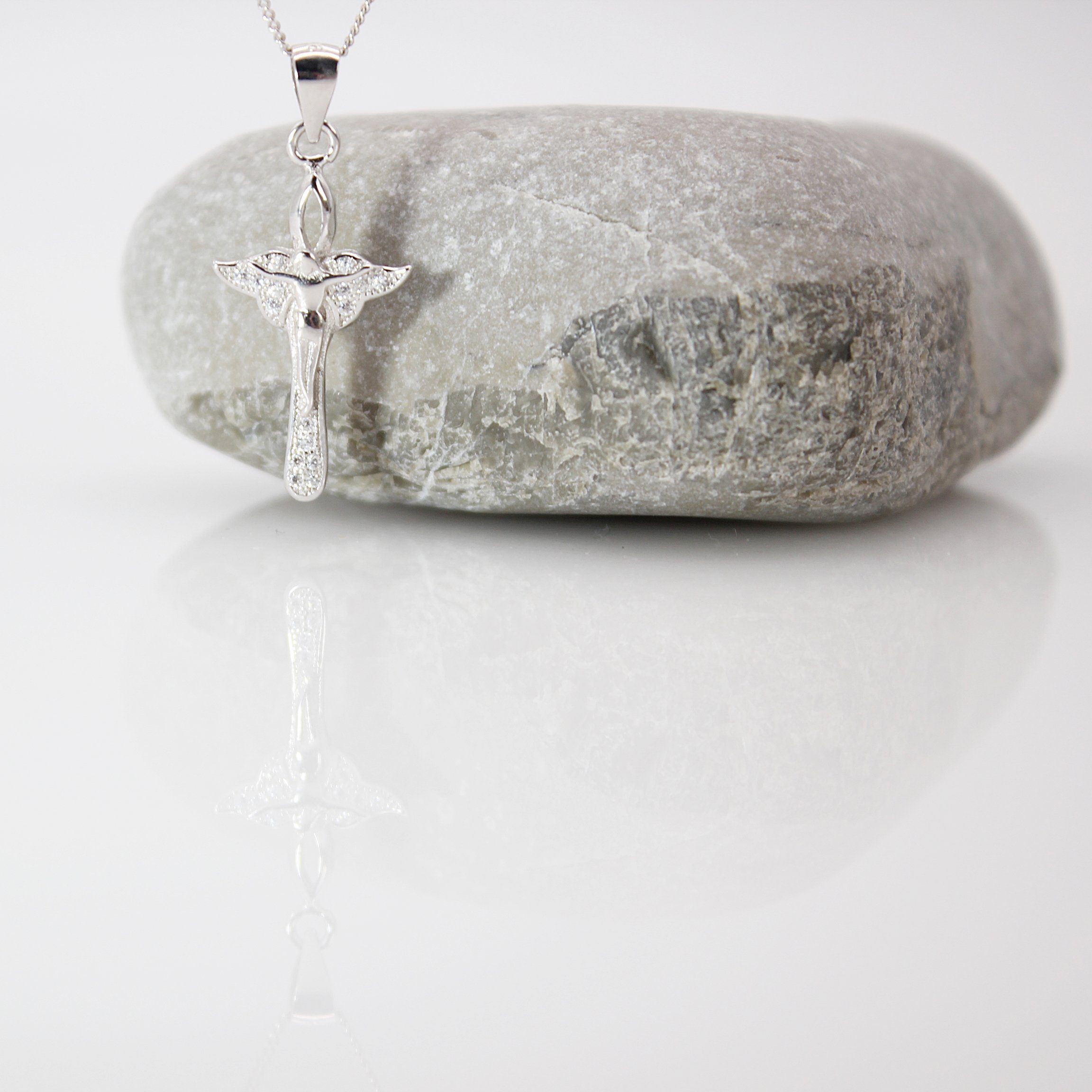 ELLAWIL Kreuzkette Silberkette mit Geschenkschachtel cm, inklusive 45 Kreuz-Anhänger 925), Halskette mit Jesusfigur Sterling Silber (Kettenlänge Jesuskreuz