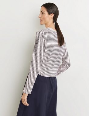 GERRY WEBER Rundhalspullover Pullover mit Ringelmuster und Struktur