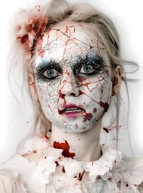 Maskworld Theaterschminke Make-up Set Horror Doll, Halloween Schminkset mit optimal aufeinander abgestimmten Komponenten