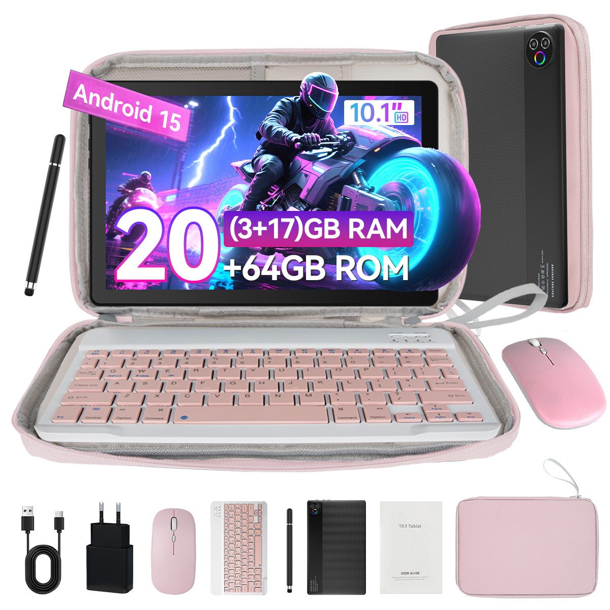 BUFO 10 Zoll 64 GB 1280x800 IPS Maus Tastatur Handschrift Stift Set Tablet (10", 64 GB, Android, WiFi, Dual-Kamera)