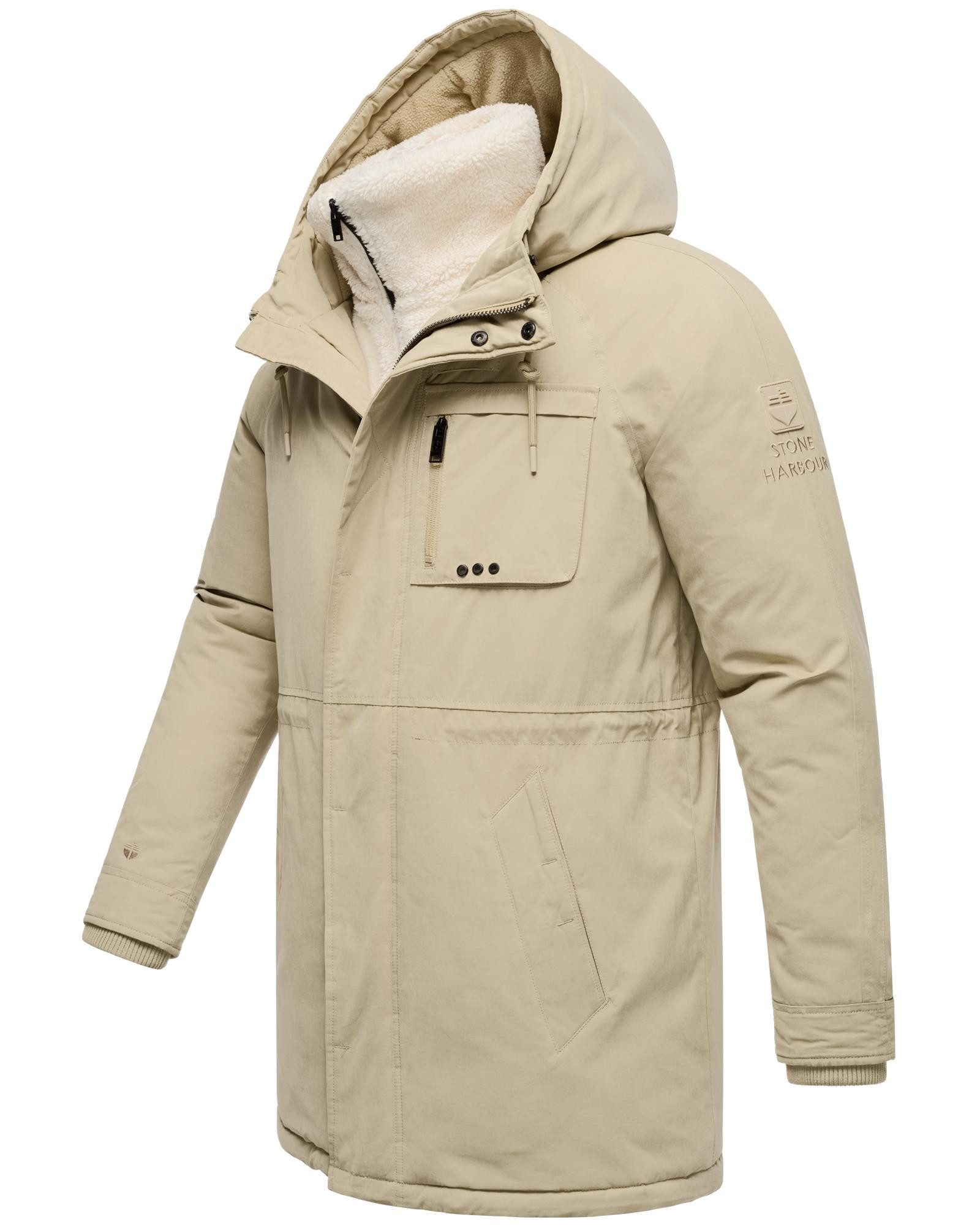 Stone Harbour Kurzmantel Navroos XX Kurzer Herren Wintermantel mit abnehmbarem Kragen