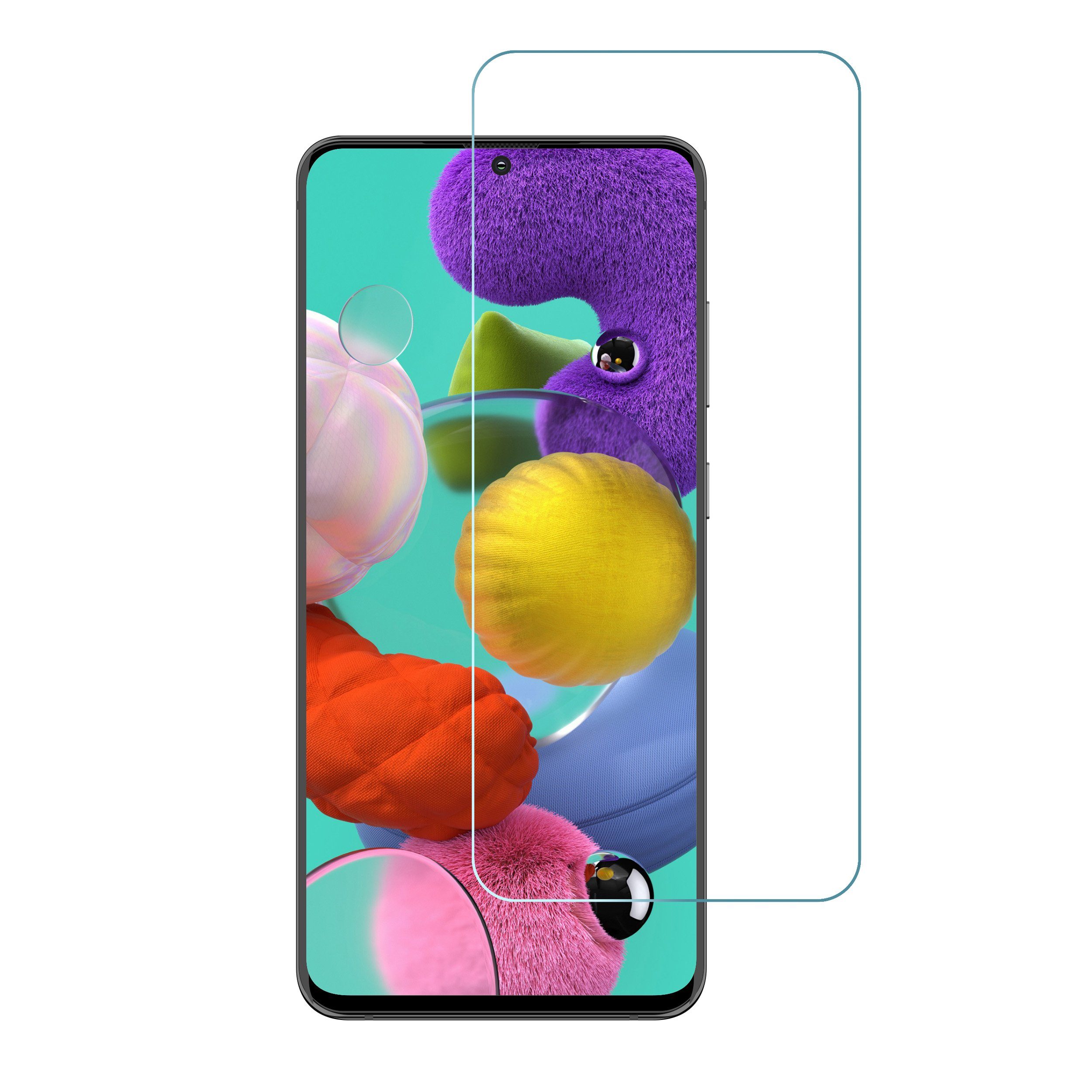 KMP Creative Lifesytle Product Samsung Galaxy A51 Smart Glas 2.5D für Samsung Galaxy A51, Displayschutzglas, Singlepack, 1 Stück, klare Sicht