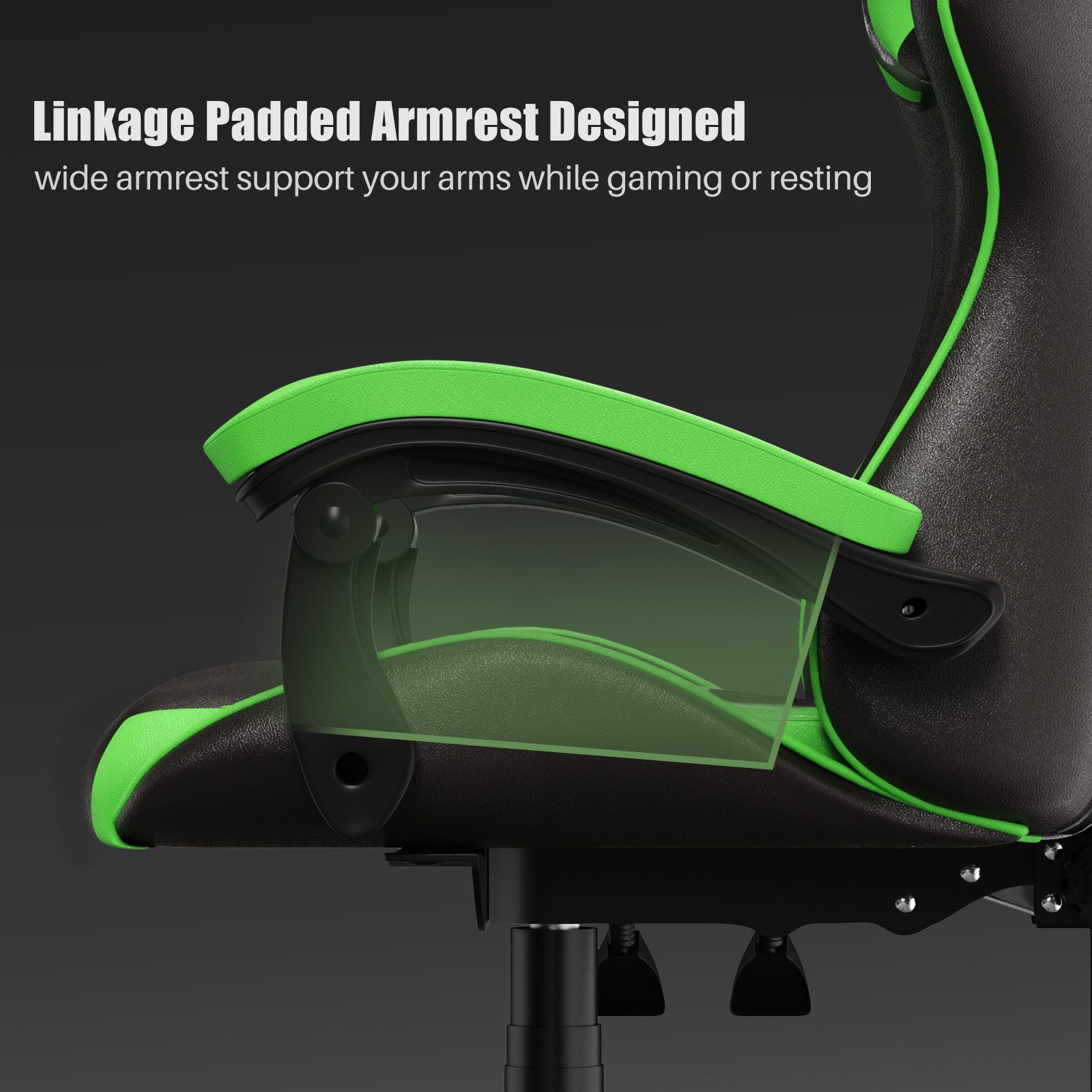 Gywowken Gaming-Stuhl Gaming Stuhl Ergonomisch - Gamer Stühle mit Lendenkissen, Gaming Chair Höhenverstellbar - 90-135° Rückenlehne
