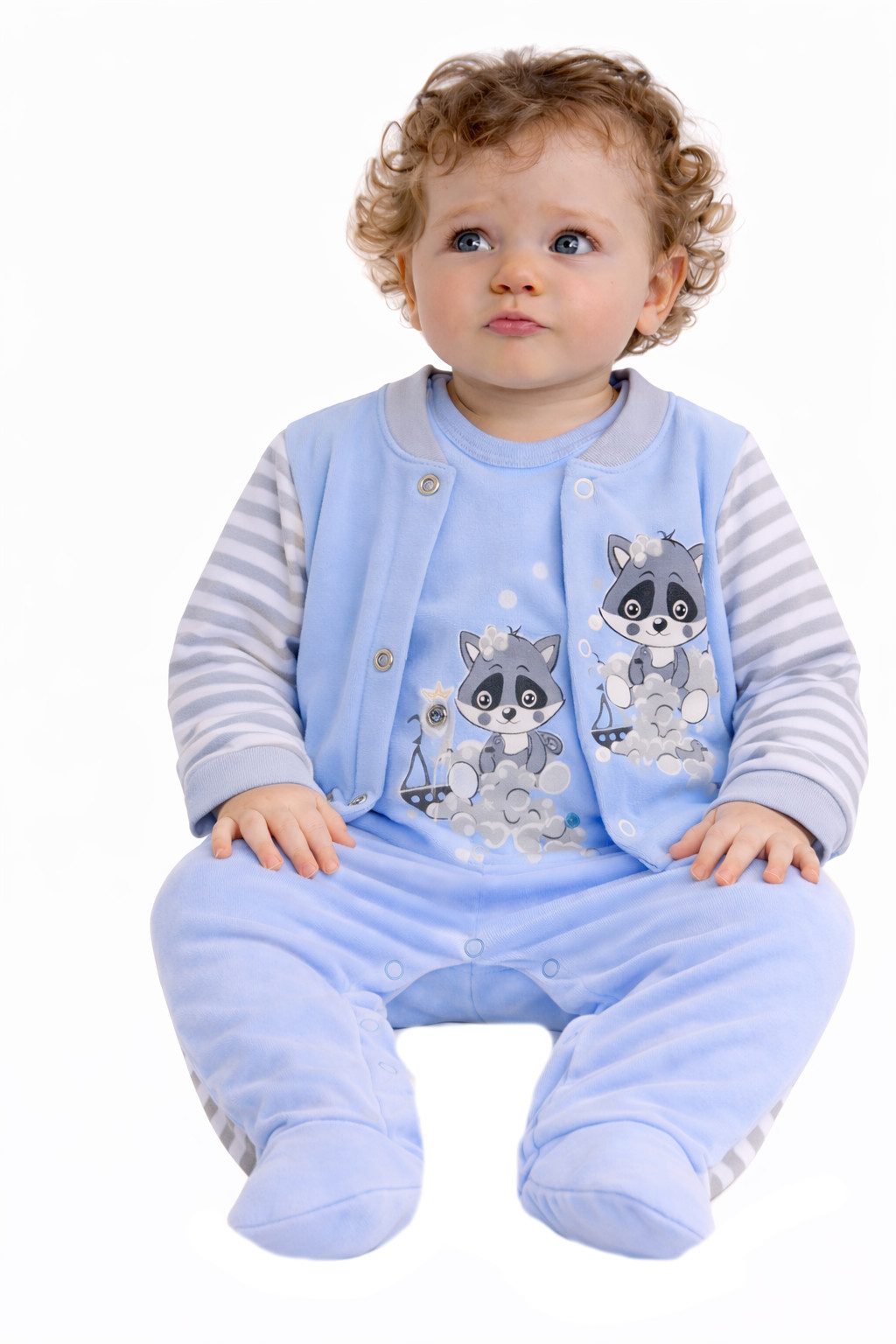 La Bortini Strampler Strampler und Hemdchen Set 2Tlg Baby Anzug in Blau (Erstlingsset 2-teilig, Anzug für Jungen) aus Baumwolle, 44 50 56 62 68 74