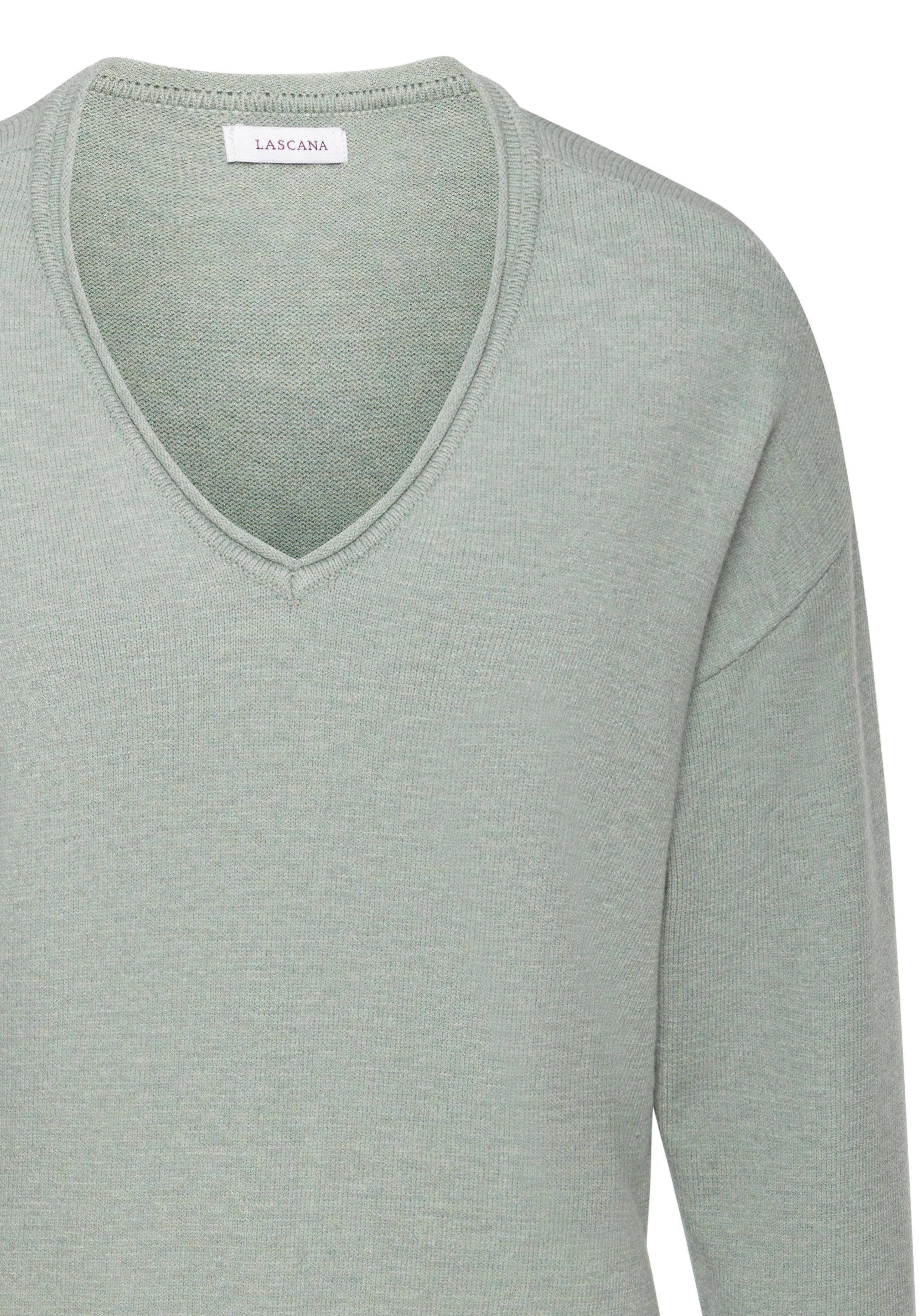 LASCANA Strickpullover lässiger Loungepullover mit seitlichen Schlitz, Loungewear