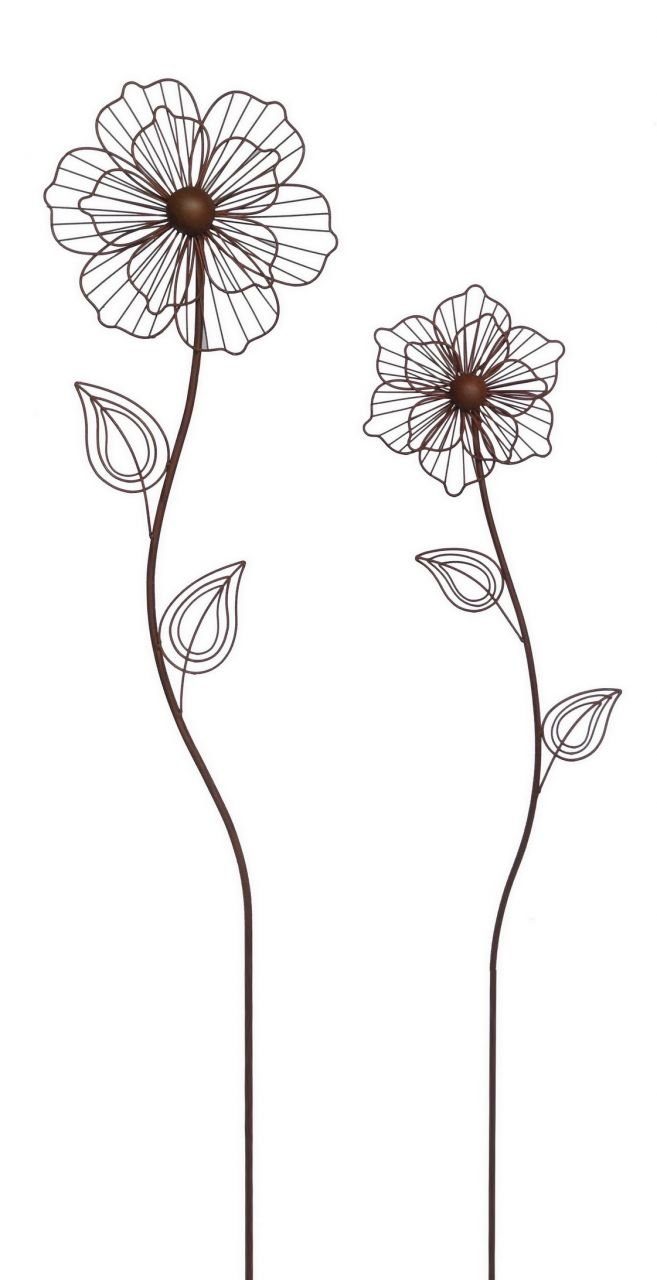 Trend Line Gartenfigur TrendLine Gartenstecker Blume 27,5 x 4 x 150 cm