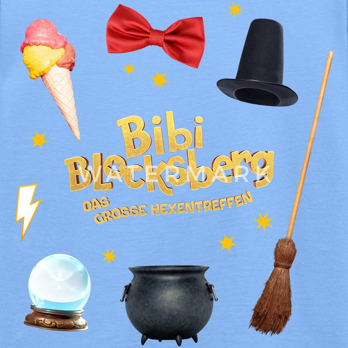 Spreadshirt T-Shirt Bibi Blocksberg Film Mit Hexenzubehör Und Logo Kinder T-Shirt (1-tlg)