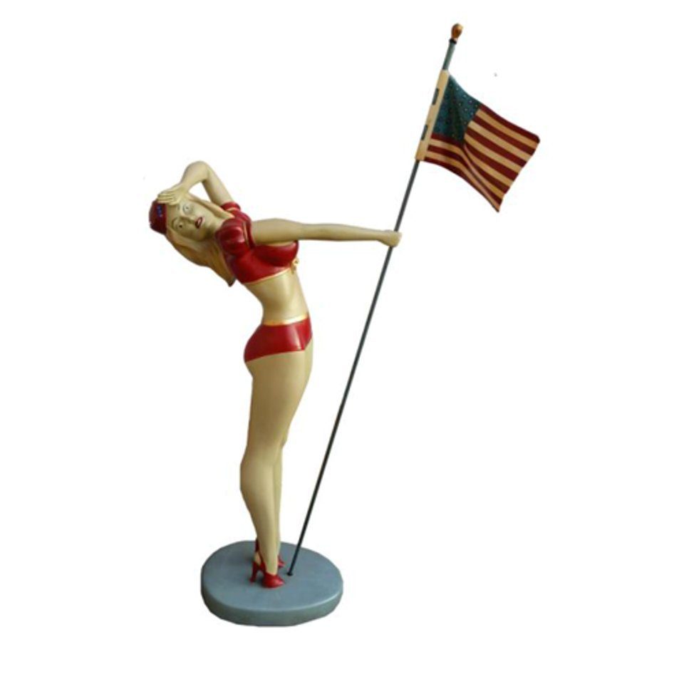 JVmoebel Skulptur Der amerikanische Traum Frau Tanzt für Geld Statue Figur Gogo Nuttige Figur Sexy