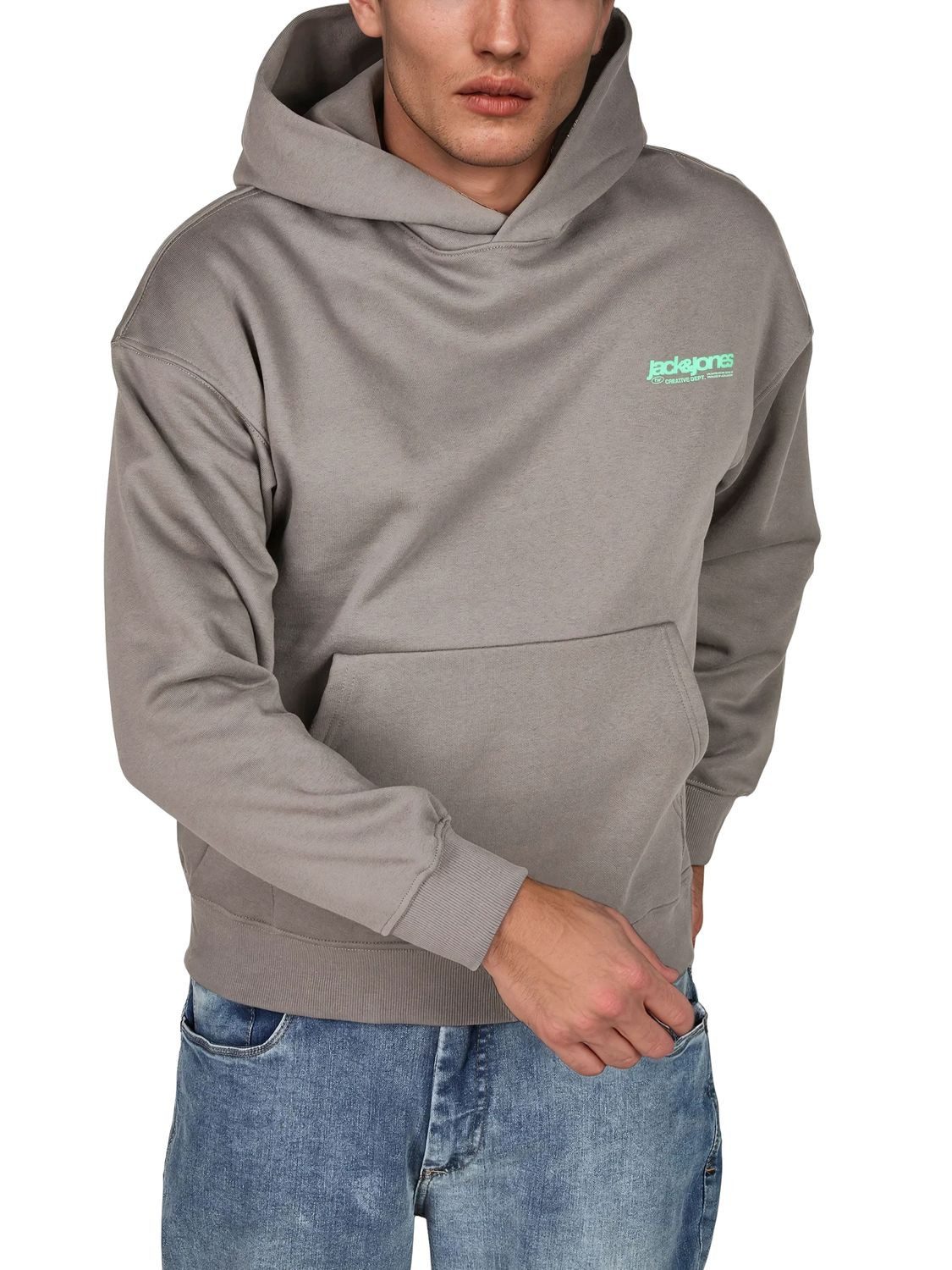 Jack & Jones Kapuzenpullover Herren Hoodie JJEURBAN EDGE Relaxed Fit Sweatshirt mir Kängurutasche