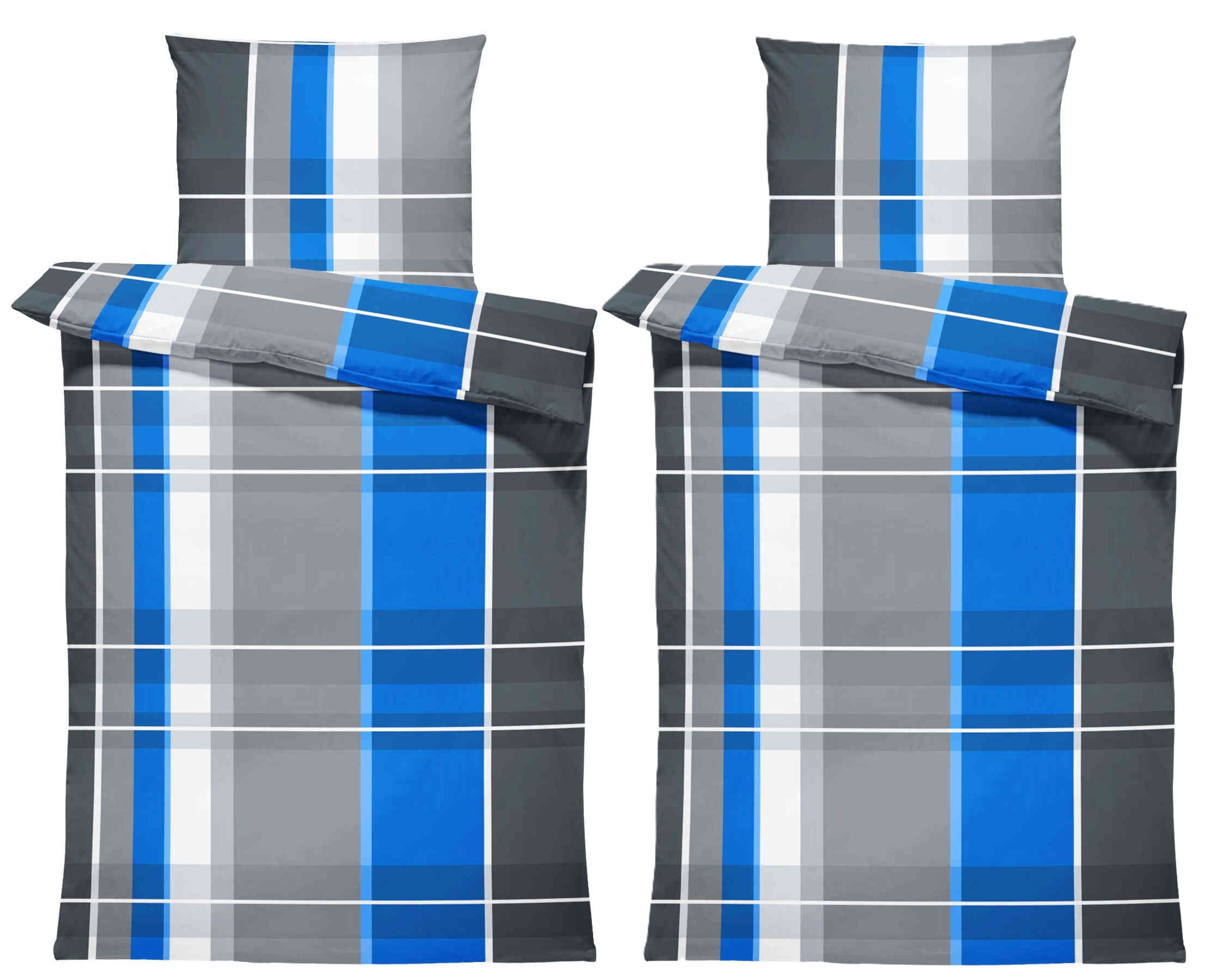 One Home Bettwäsche Bassam, Biber, 4 teilig, kariert gestreift, kuschelig f günstig online kaufen