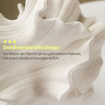 MAGICSHE Dekovase Dekorative Keramikvase Nordische Kunstvase, Vasendekoration aus Porzellan,Koralle-Optik