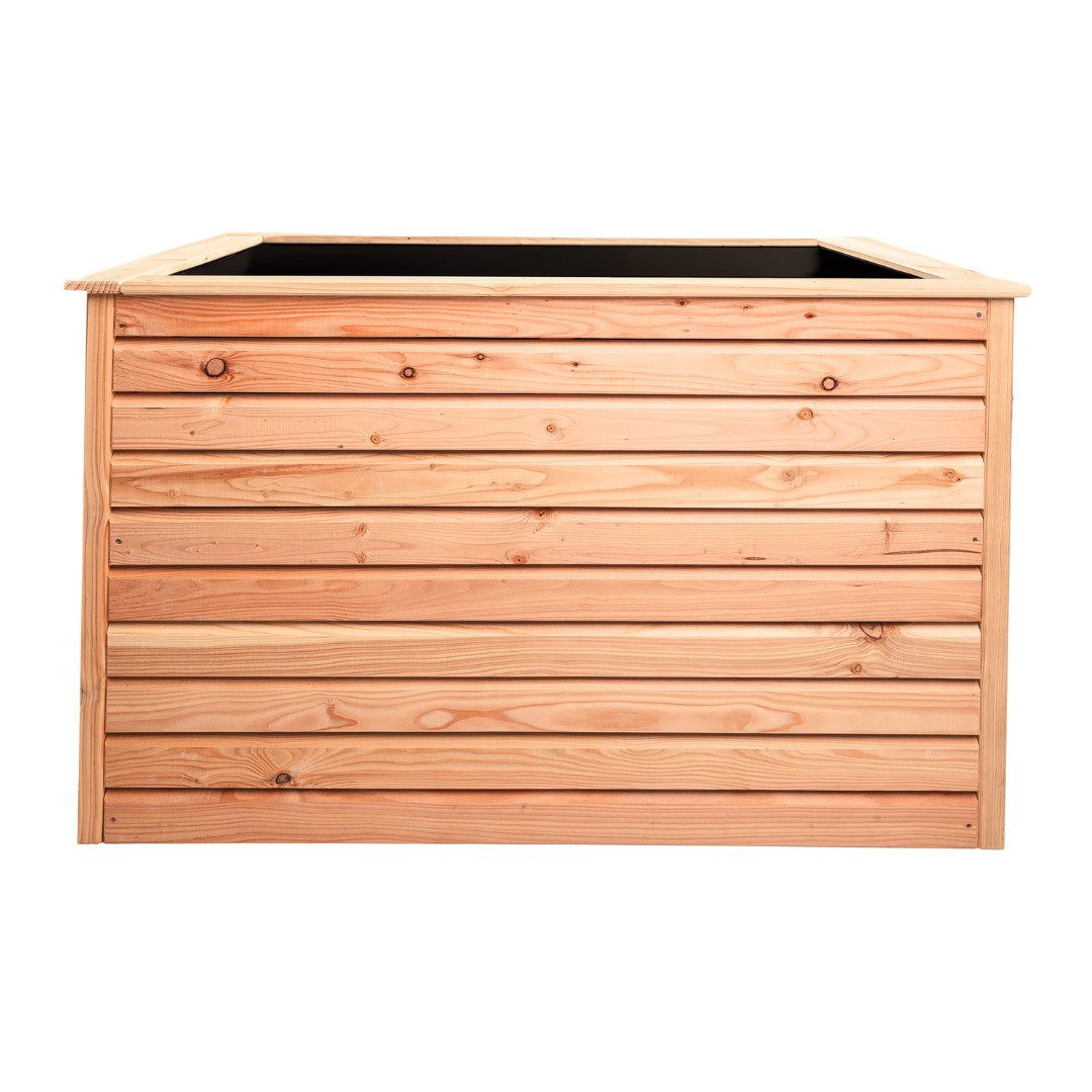 Mega-Holz Hochbeet Mega-Holz Hochbeet Rhombus L aus Lärchenholz, 120 x 80 x 73 cm, witterungsbeständig, inkl. Pflanzfolie, vormontiert