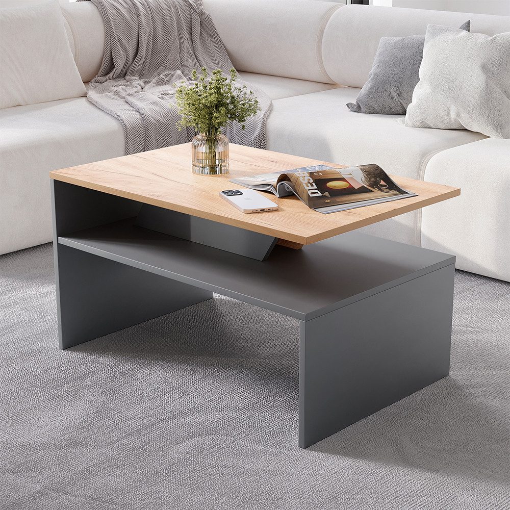 Vicco Couchtisch Arden, Anthrazit/Artisan, 80 x 52.6 cm (1-St)