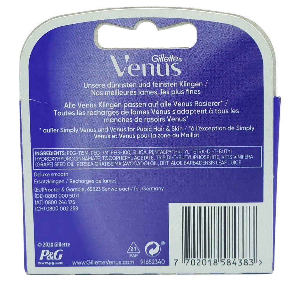 Gillette Venus Rasierklingen Deluxe Smooth Swirl, 4-tlg., 4er Pack