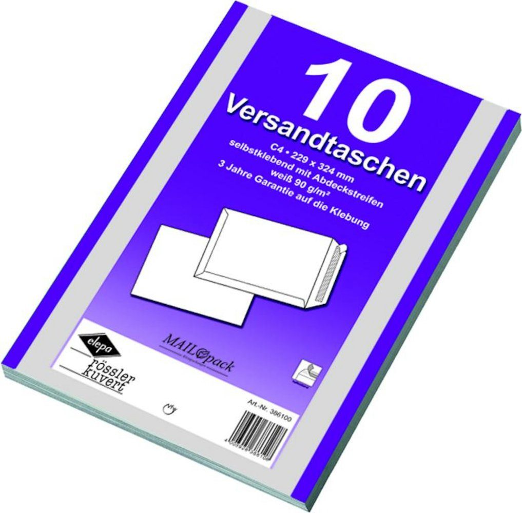 mayer-network GmbH Versandtasche 50 (5x 10) Mailpack® Versandtaschen C4 Haftklebend weiß