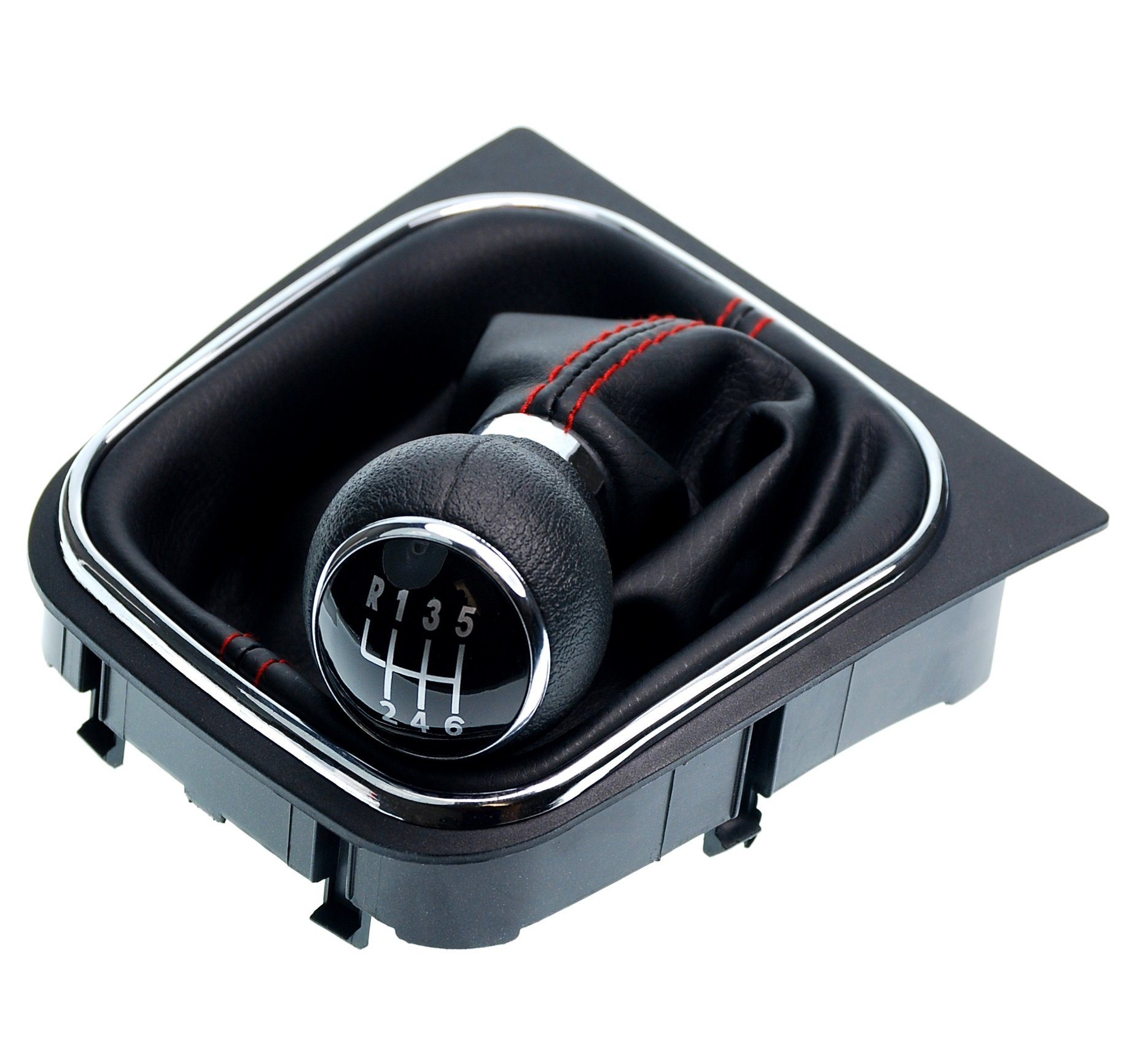 Schwarz mit roter Naht Kugelform 6 Gang