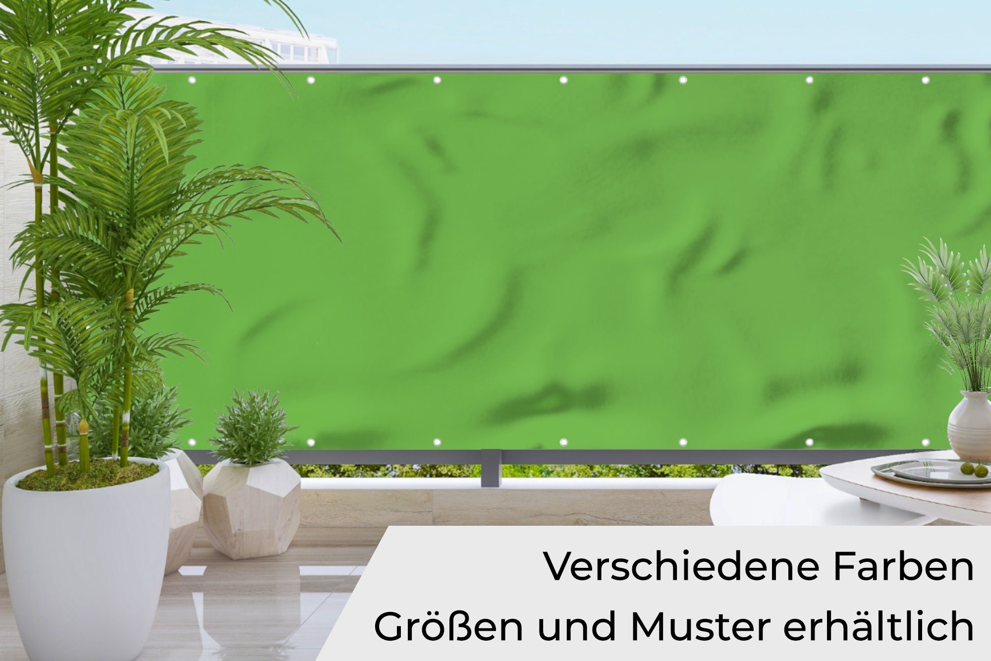 MuchoWow Balkonsichtschutz Grün - Farben - Natur (1-St) Wind- und Sichtschutz für den Balkon Terrassen, 300x85 cm