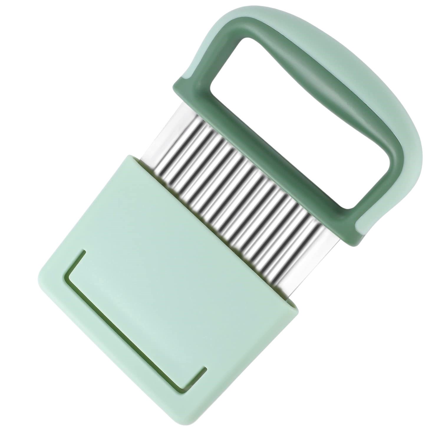 FOUORTUNATE-BEE Gemüseschneider Wellenschneider Kartoffelschneider Edelstahl mit Schutzkappe, Für Gemüse Obst Salat Butter Küchenhelfer mit Griff Edelstahl