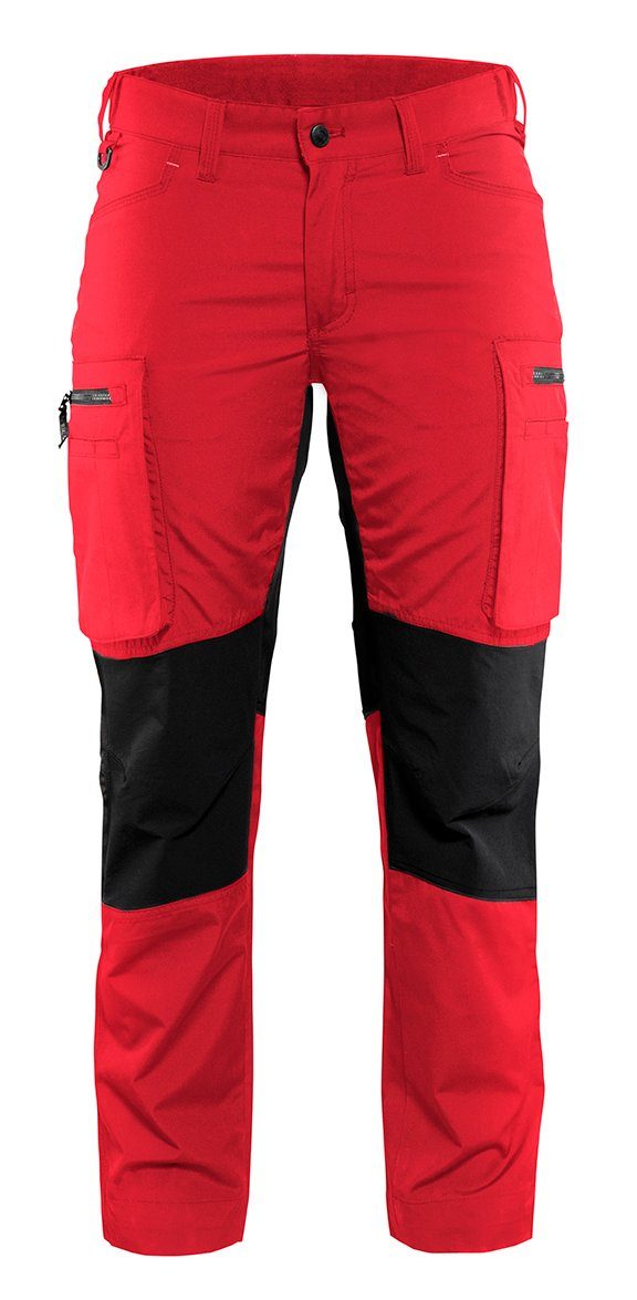 BLÅKLADER Arbeitsbundhose Damen Service Arbeitshose Stretch (1-tlg) rot/schwarz