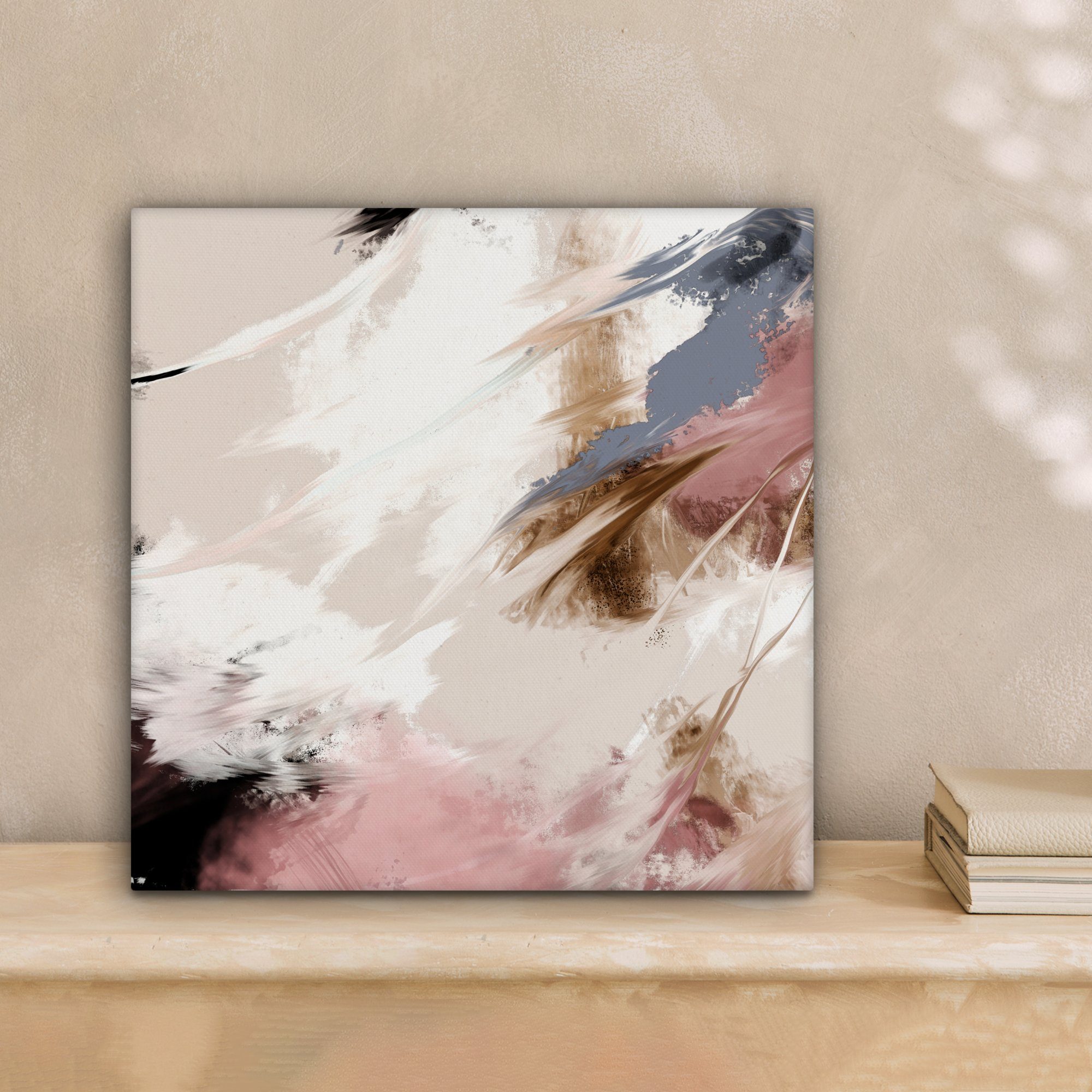 OneMillionCanvasses® Leinwandbild Farbe - Abstrakt - Rosa - Weiß, Fotodruck günstig online kaufen