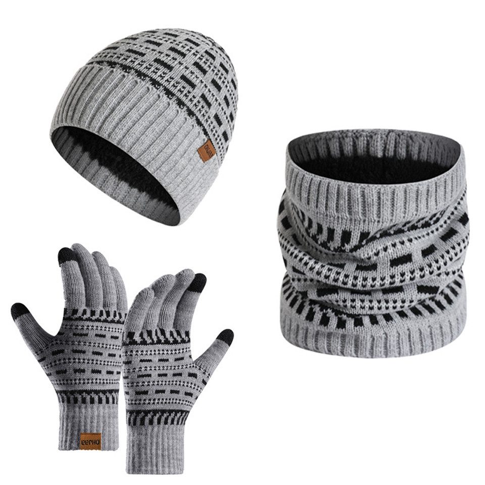 Coonoor Mütze & Schal Mütze, Schal und Handschuh Set, Beanie ohne Krempe, Touchscreen-Handschuhe, Wärmeschal