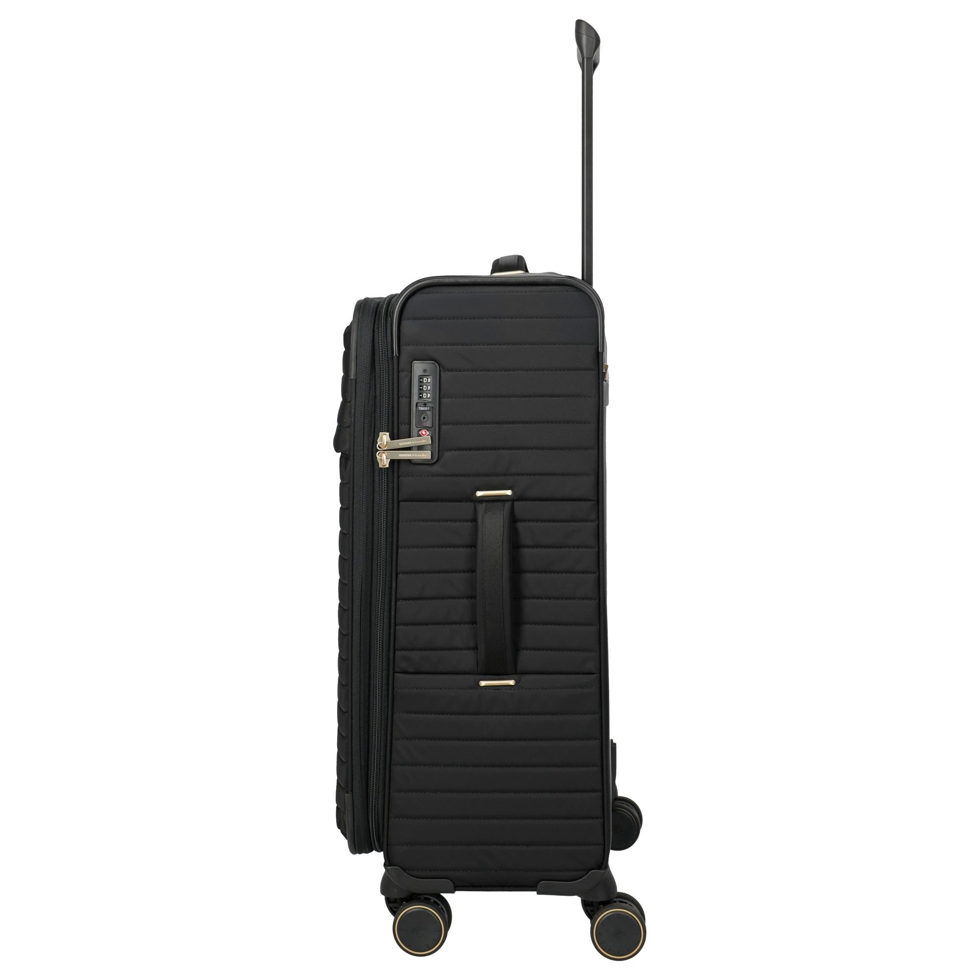 travelite Koffer BARBARA Stepp - 4-Rollen-Trolley M 68 cm erw. (schwarz, 68 cm), 4 Rollen