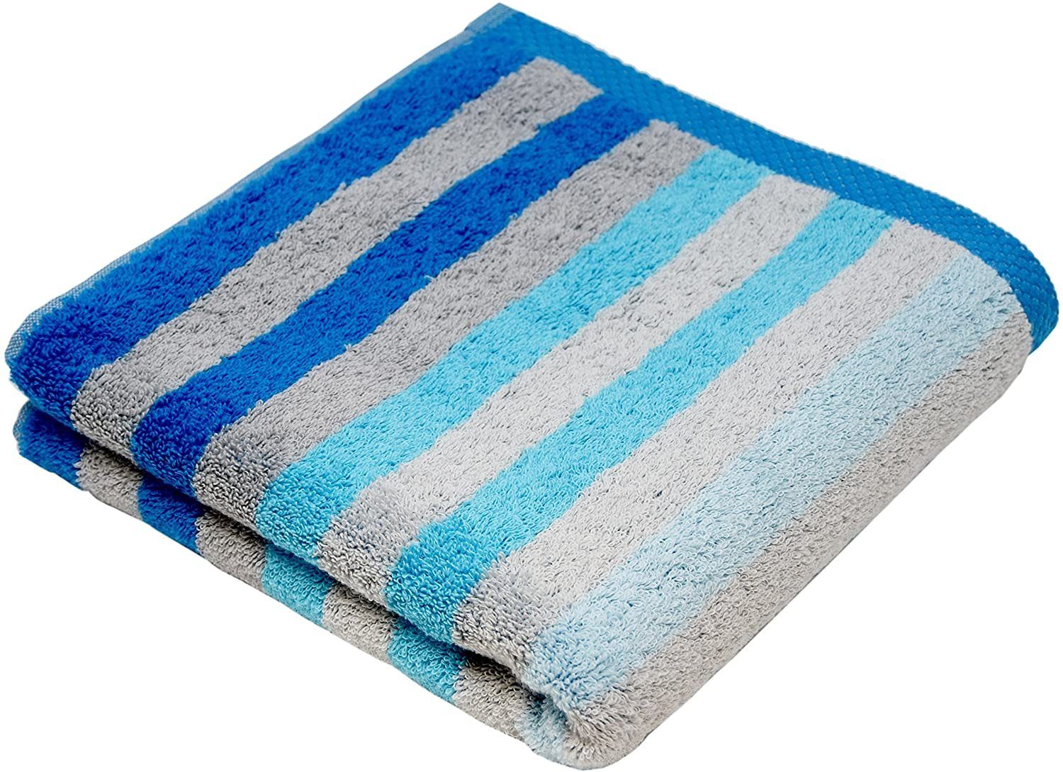 cm Streifen Frottee, Handtuch (2-tlg), 70x140 in Pure, blau Lashuma Saugstarke Set Badetücher