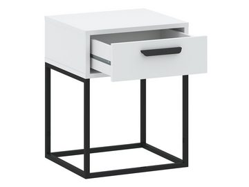 MIRJAN24 Nachttisch Cadro 3 (mit Schublade), Untergestell aus Metall-Vierkantrohr