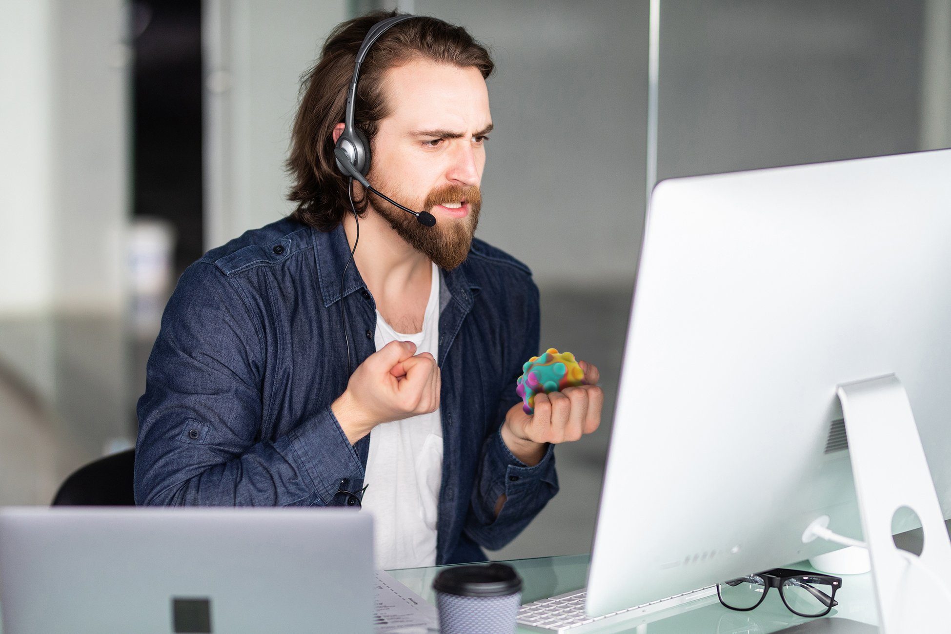 ELLUG Spielball 4er Set Pop it Ball in Farben Ø7cm, Antistressball Spielzeug