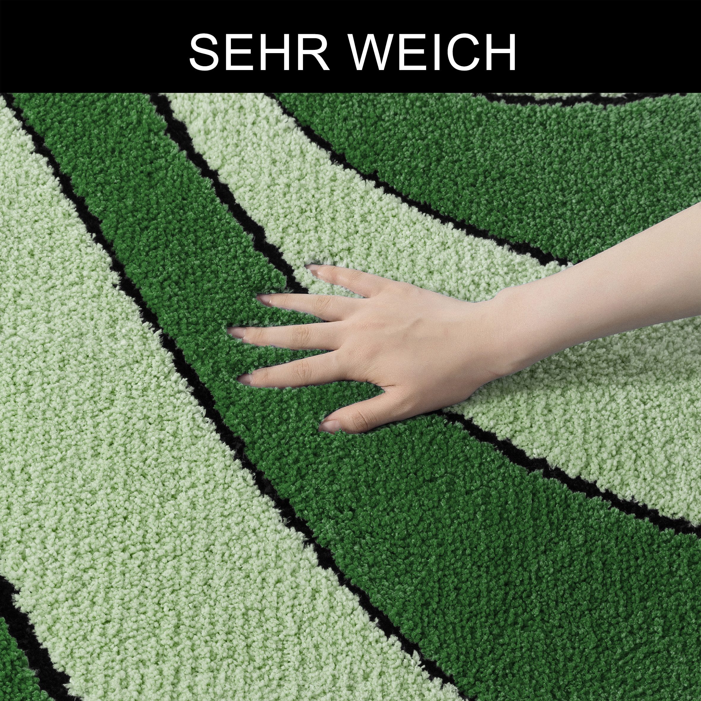 OTTO home Badematte Anna, Badvorleger, Badezimmer Teppich, Höhe 16 mm, rutschhemmend beschichtet, schnell trocknend, fußbodenheizungsgeeignet, Polyester, rechte – Bild 4 von 5