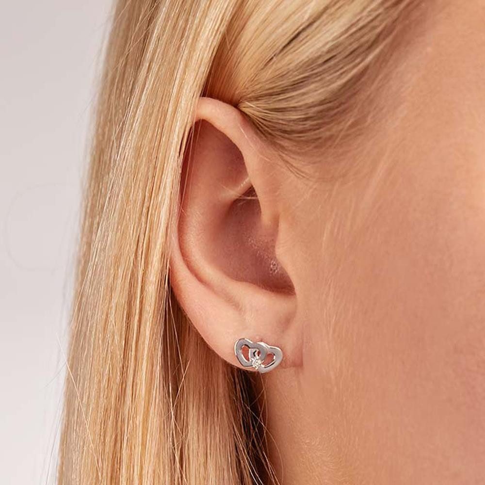 Unique Paar Ohrstecker 585er Weißgold-O...