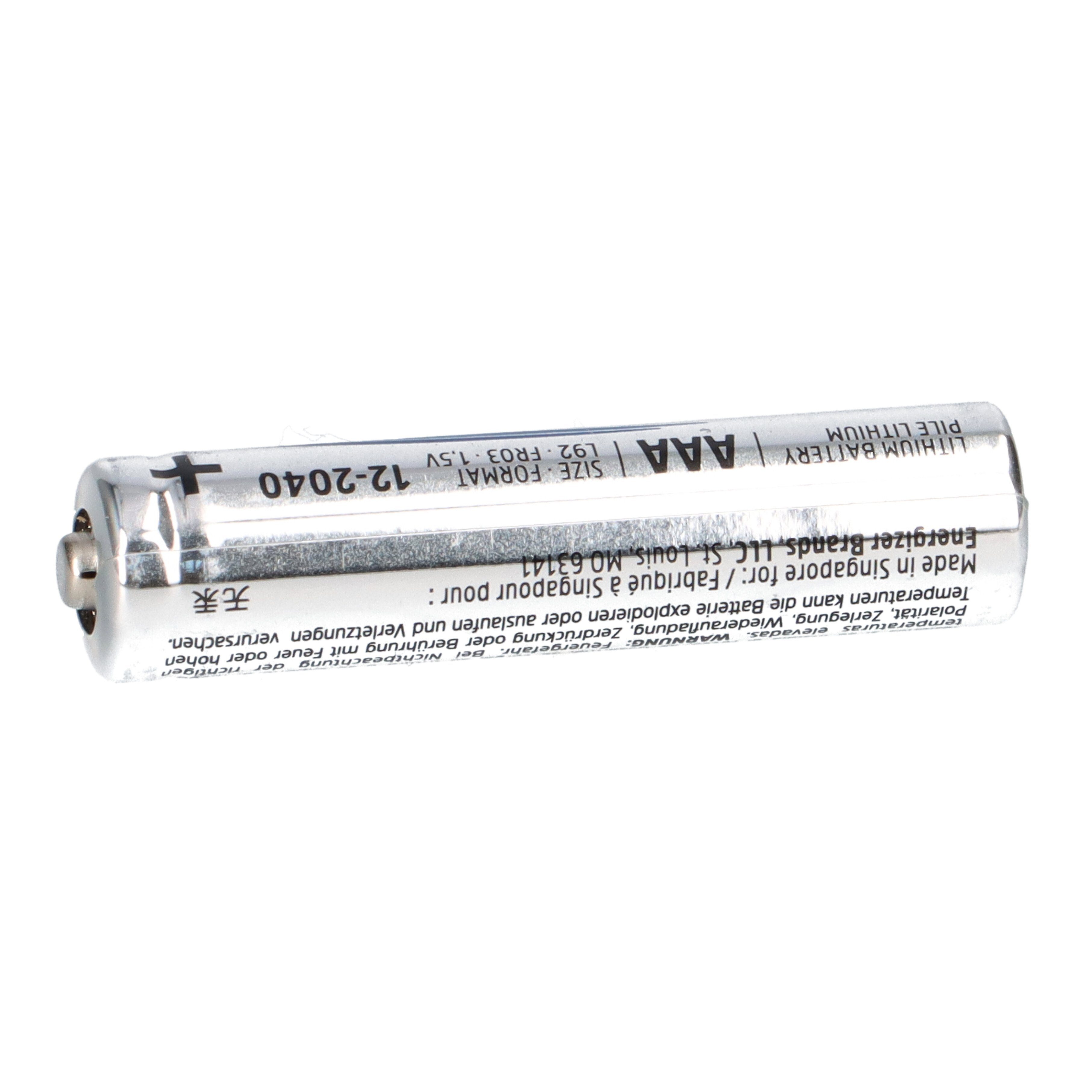 Ultimate Energizer 10x Batterie Energizer Batterie LR03 AAA 1.5V Lithium