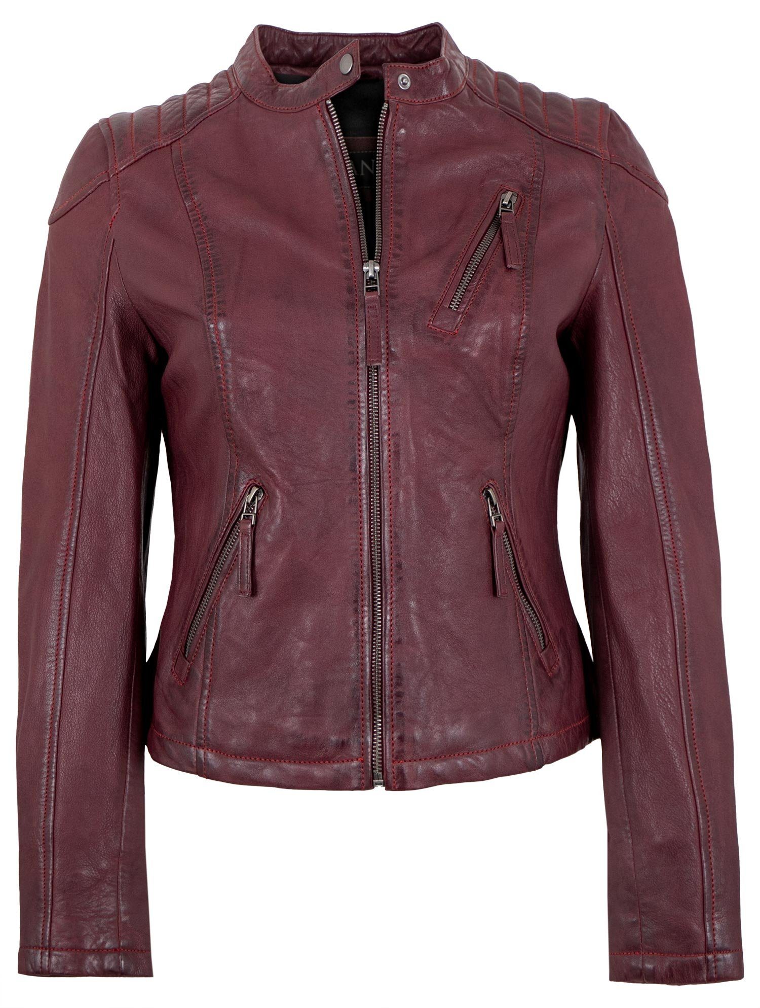 Lederjacke Jilani Lammnappa Damen Echtleder Laura Biker ox-red Lederjacke