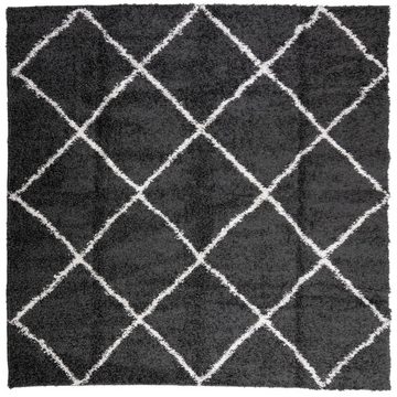 Teppich Teppich Shaggy Hochflor Modern Schwarz und Creme 200x200 cm, vidaXL, Quadrat