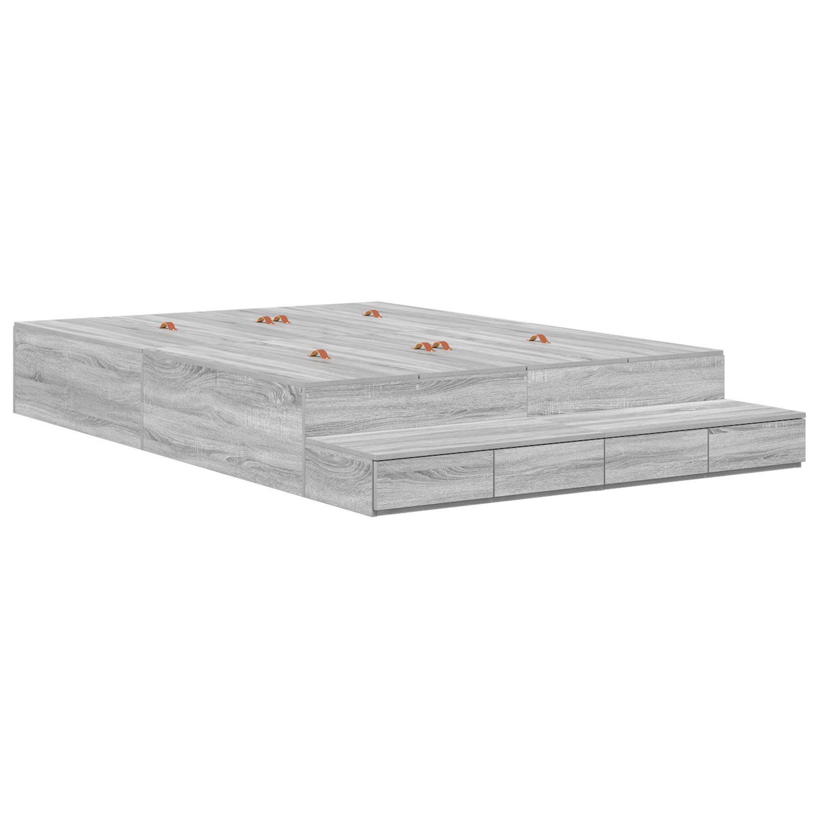 vidaXL Bett Stauraumbettgestell Grau Sonoma 140x190 günstig online kaufen