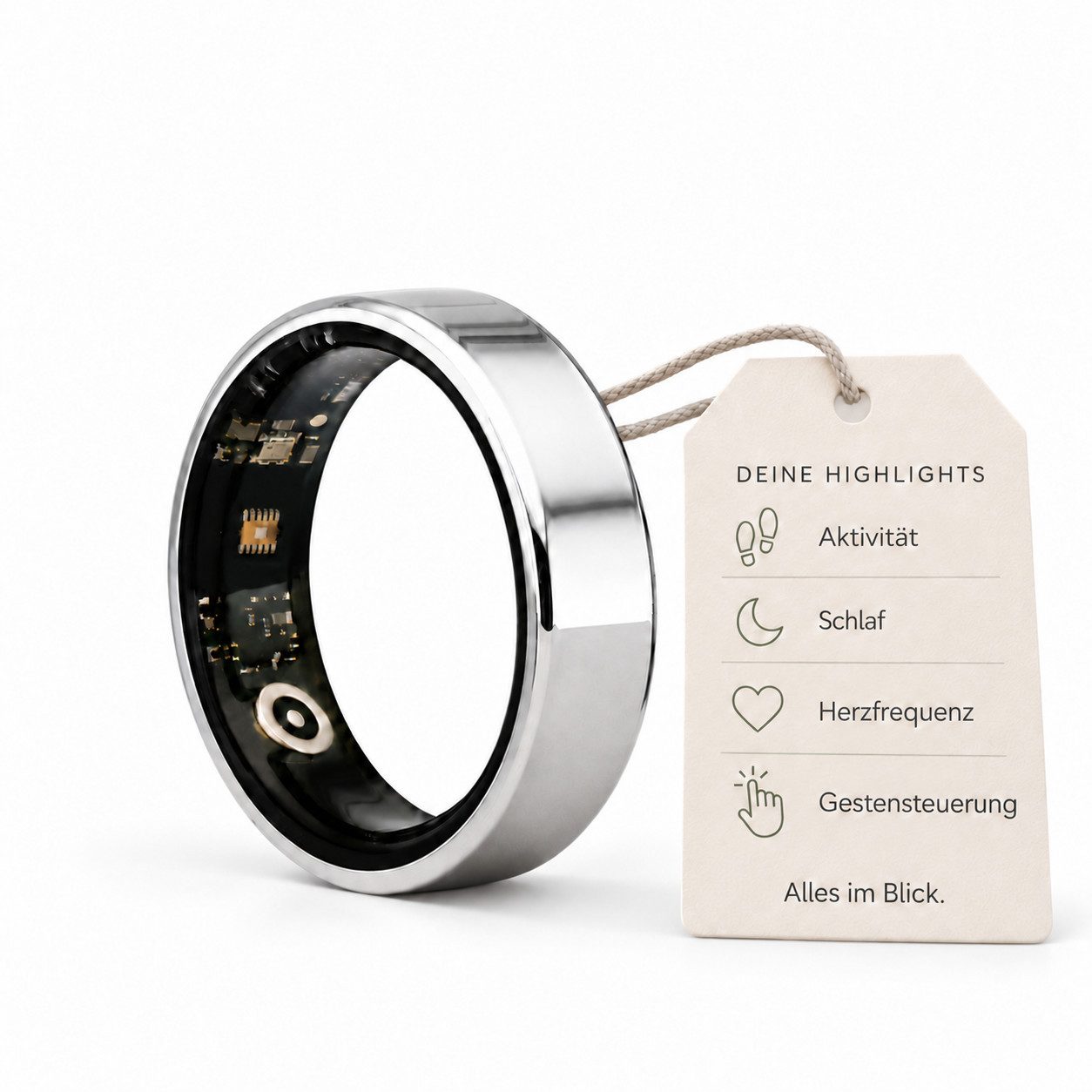 HS.SUPPLY Smart Ring Smart Ring Fitnessring mit Schlaftracking, Pulsmessung Fitness-Tracker (Komplett-Set), Aktivitäts- & Schlaftracking, Herzfrequenzmessung, Sauerstoffsättigung
