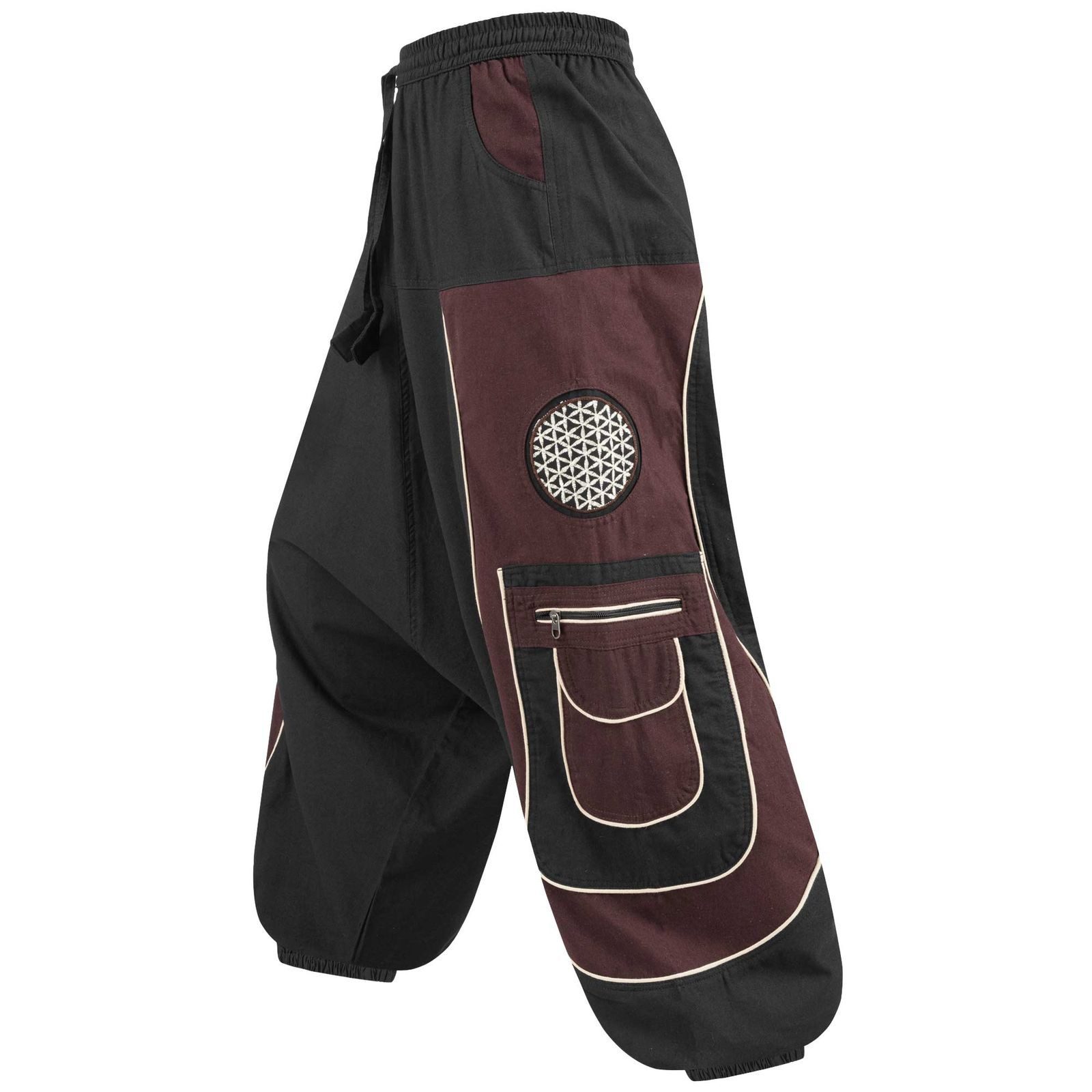 Haremshose Cargohose Hippie Haremshose Goa Hose Lebensblume Pluderhose Unisex Psy