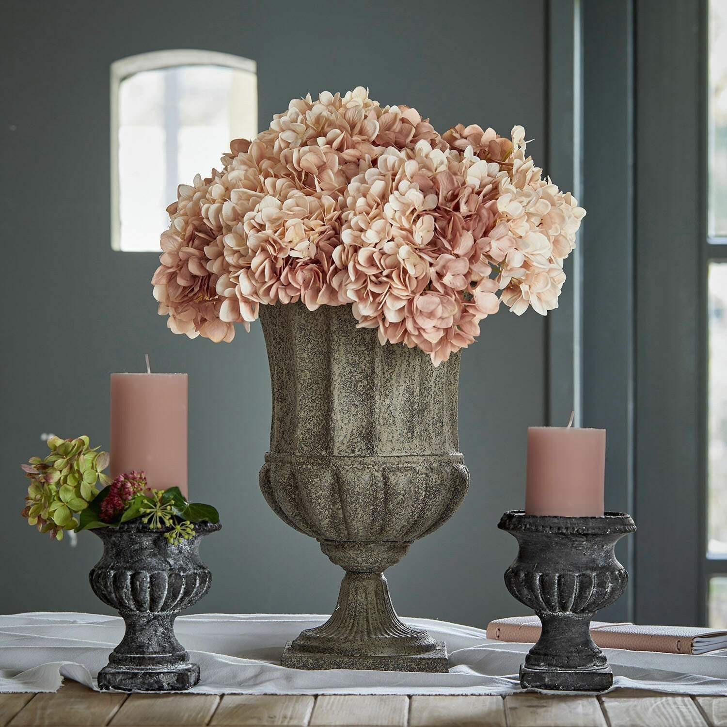 Kunstblume Deko-Blume 3er Set Amarente rosa/grün, günstig online kaufen