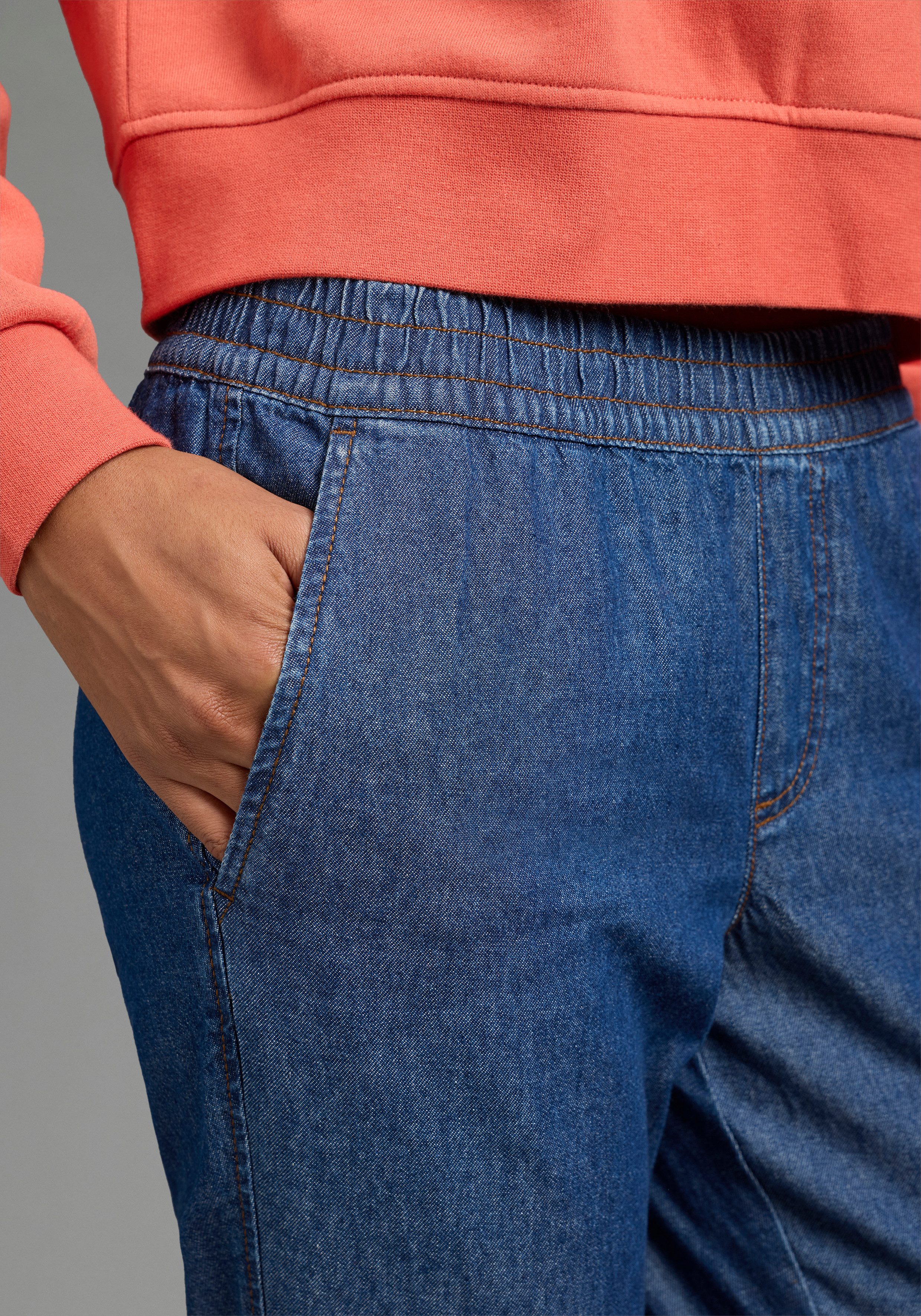 Arizona Relax-fit-Jeans mit Schlupfbund mit geradem Beinverlauf, normale Leibhöhe, aus Baumwolle