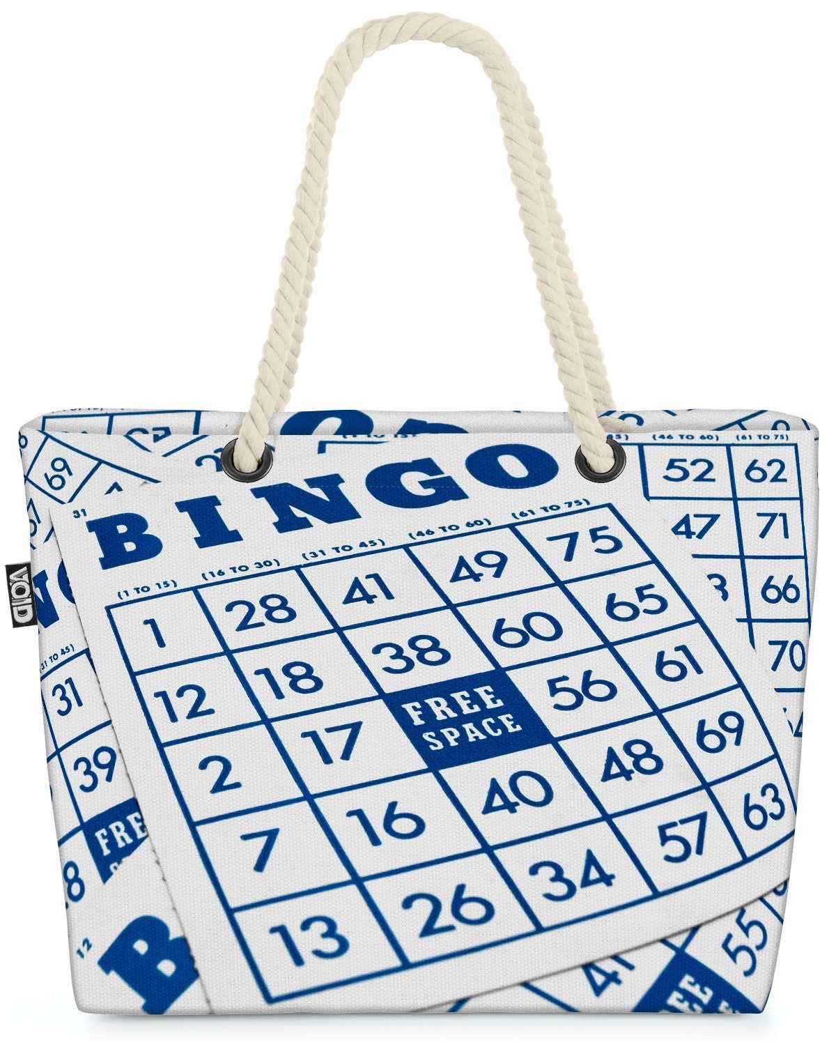 VOID Strandtasche (1-tlg), Bingo Spiel Karte Bingo Spiel Karte Brett Spiel Glücksspiel Oma Opa R