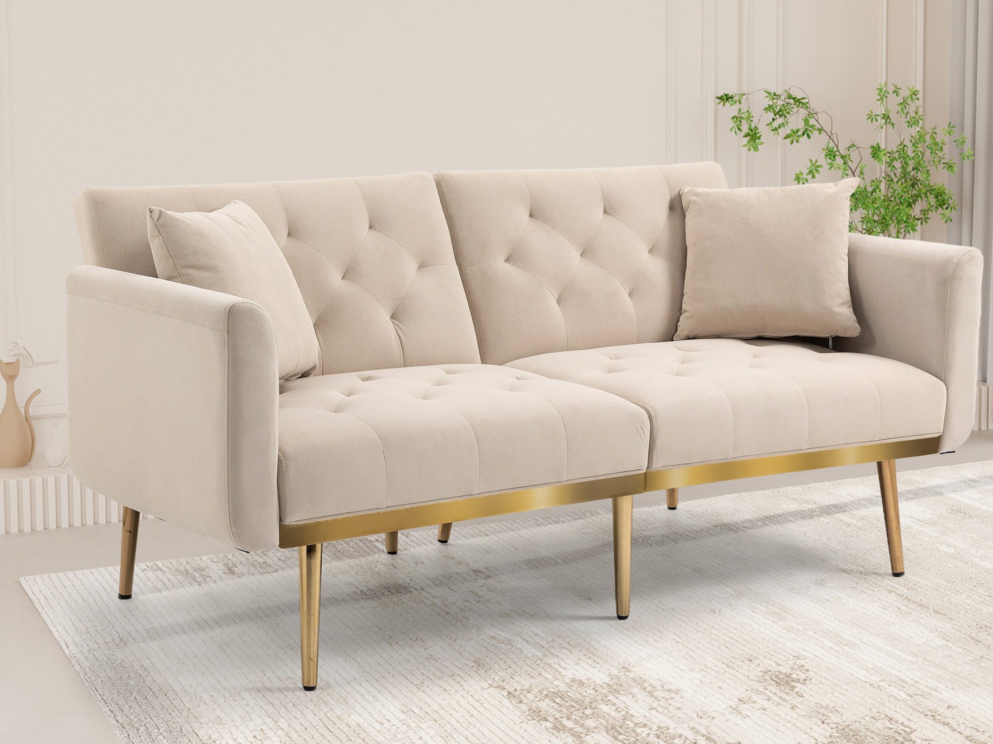 Sofa Schlafsofa 3-Sitzer-Sofa 3-fach verstellbarer Rückenlehne