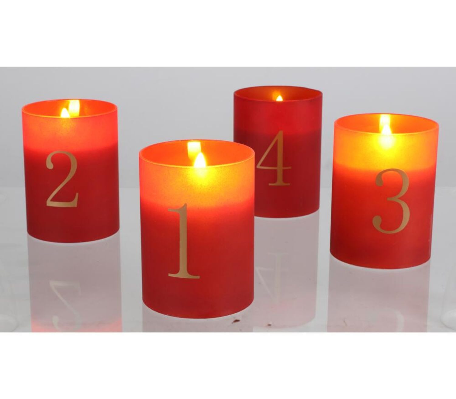 BURI Tafelkerze BURI Adventskerzen 4er Set LED Glas Lampen Lichter Beleucht günstig online kaufen