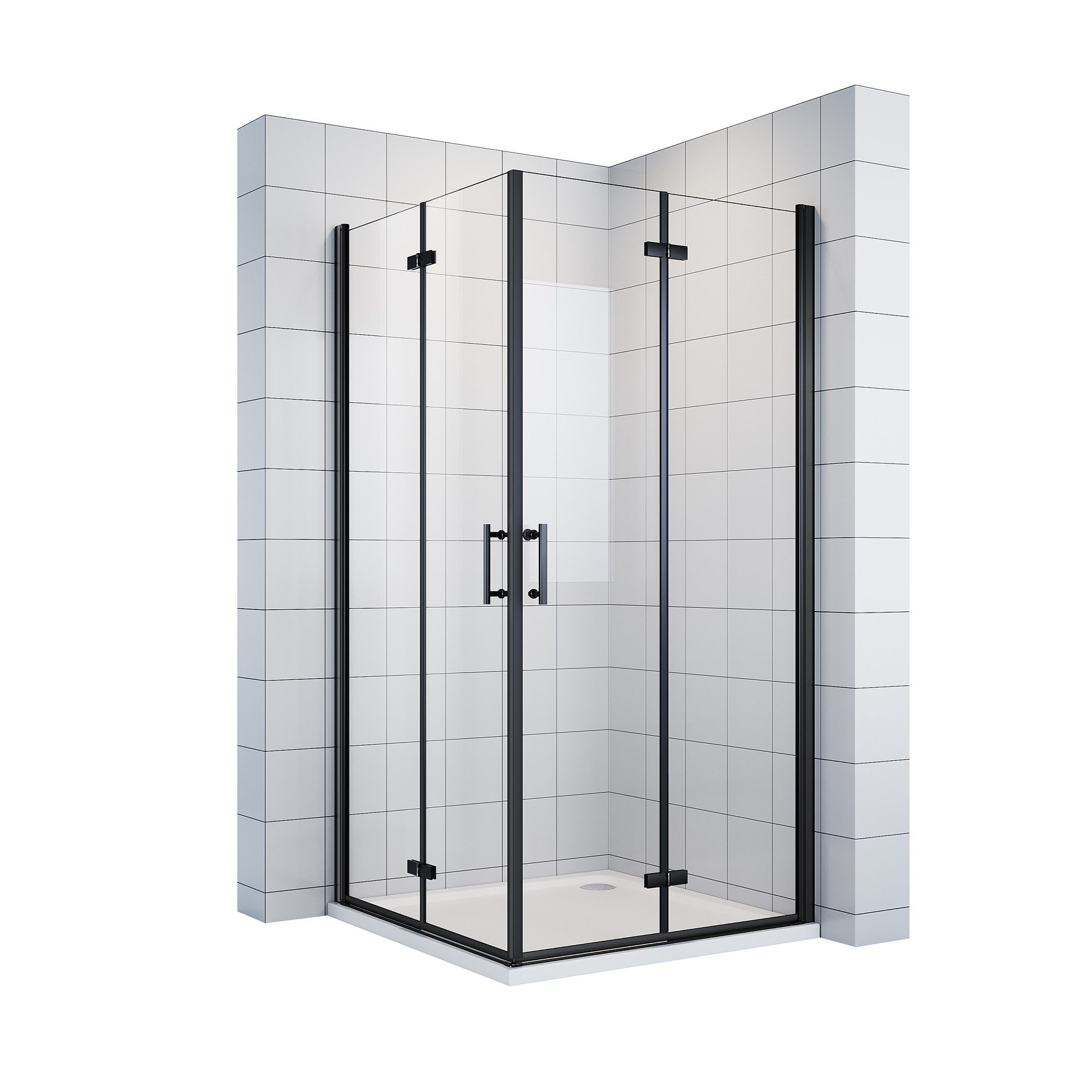 SONNI Eckdusche Schwarze Eck-Duschabtrennung,Zweiseitige Nanobeschichtung,M günstig online kaufen