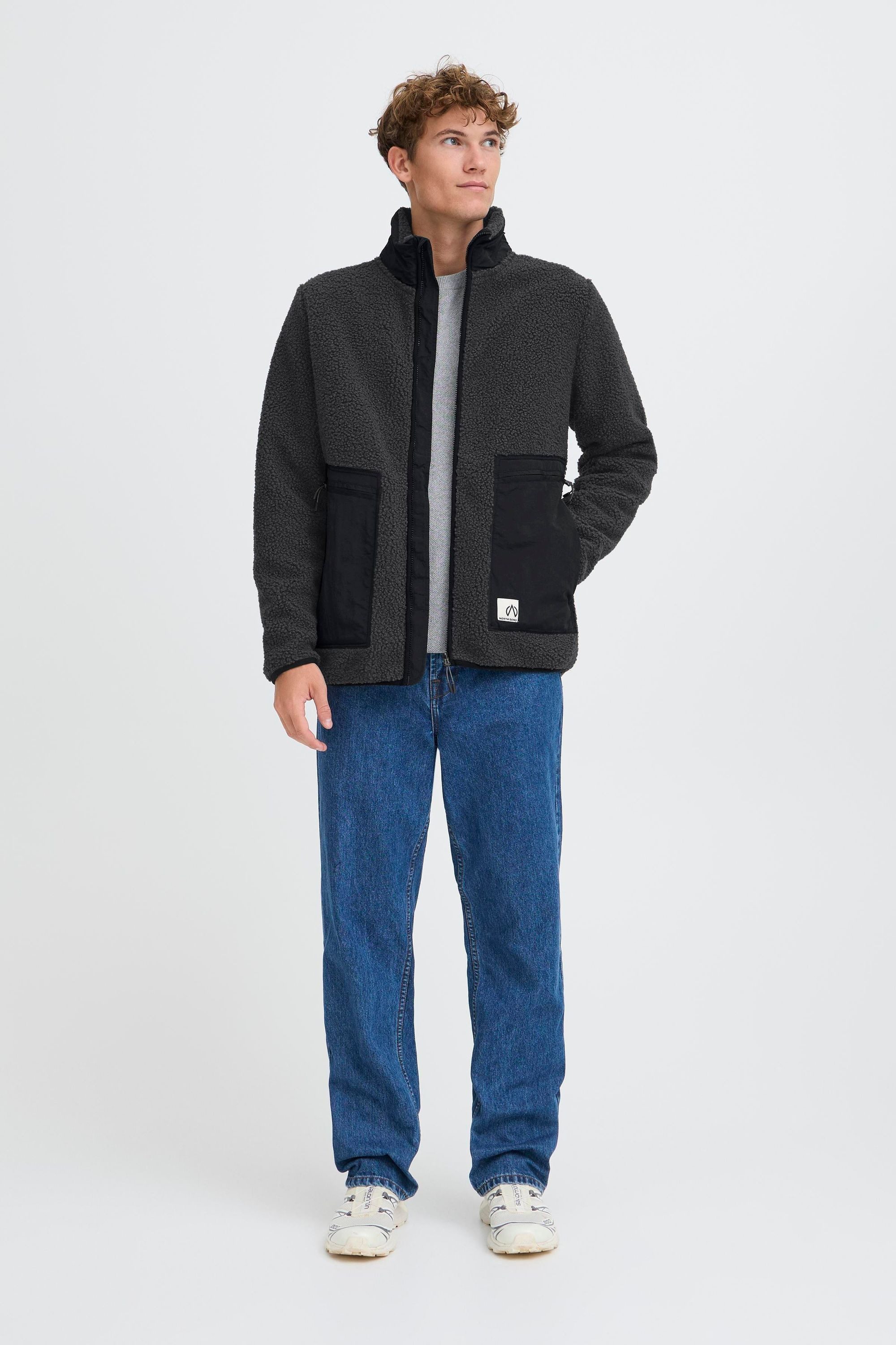 North Bend Plüschjacke NBGalonne M Teddy Jacket Modische Teddyjacke mit elastischen Bündchen