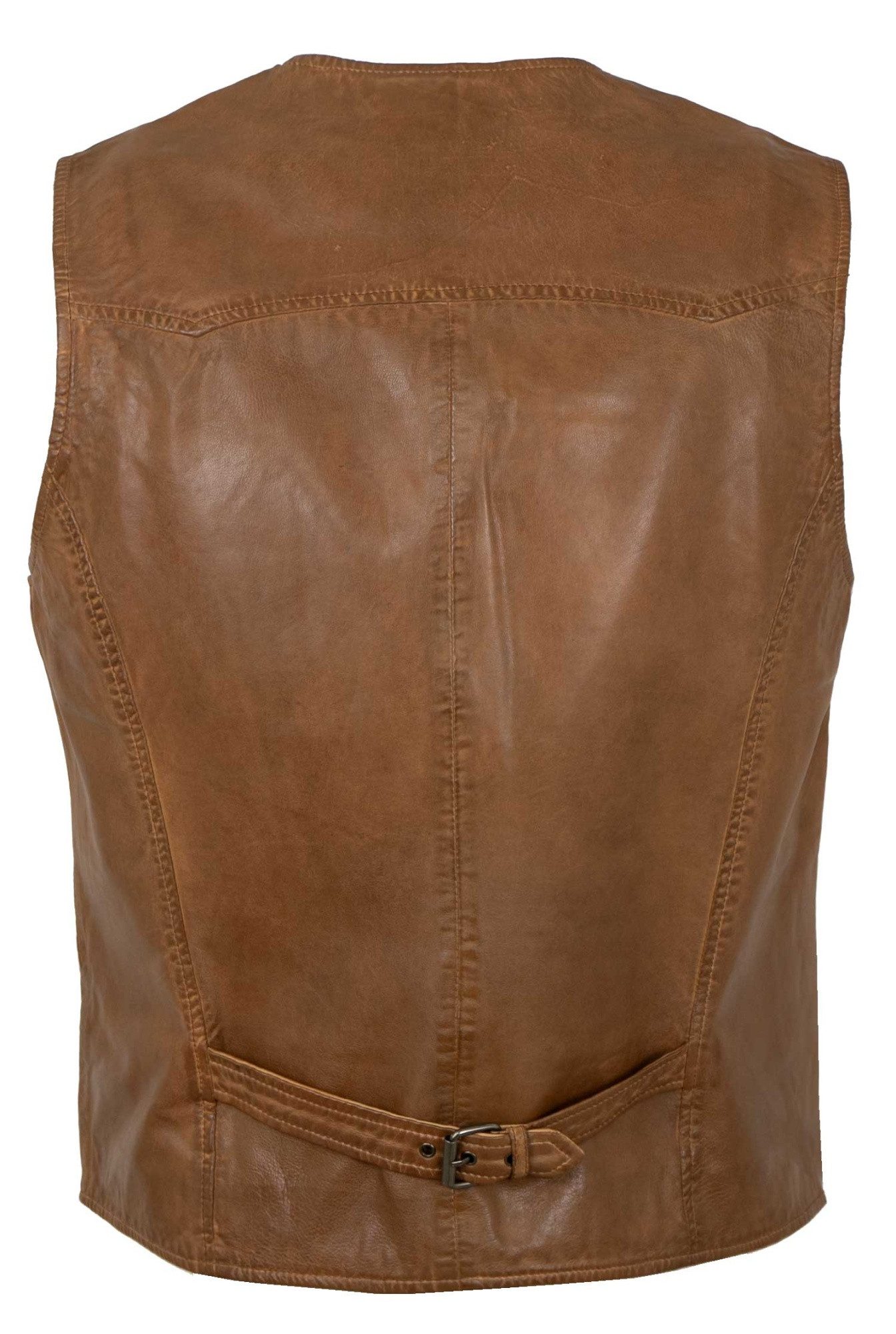 Maddox Lederjacke Emilio MADDOX - Herren Lederweste Lammnappa cognac günstig online kaufen