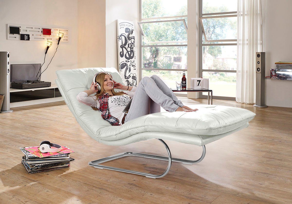 W.SCHILLIG Relaxliege daily dreams, in Waffelkissen-Optik, wahlweise mit Motor, Freischwingergestell