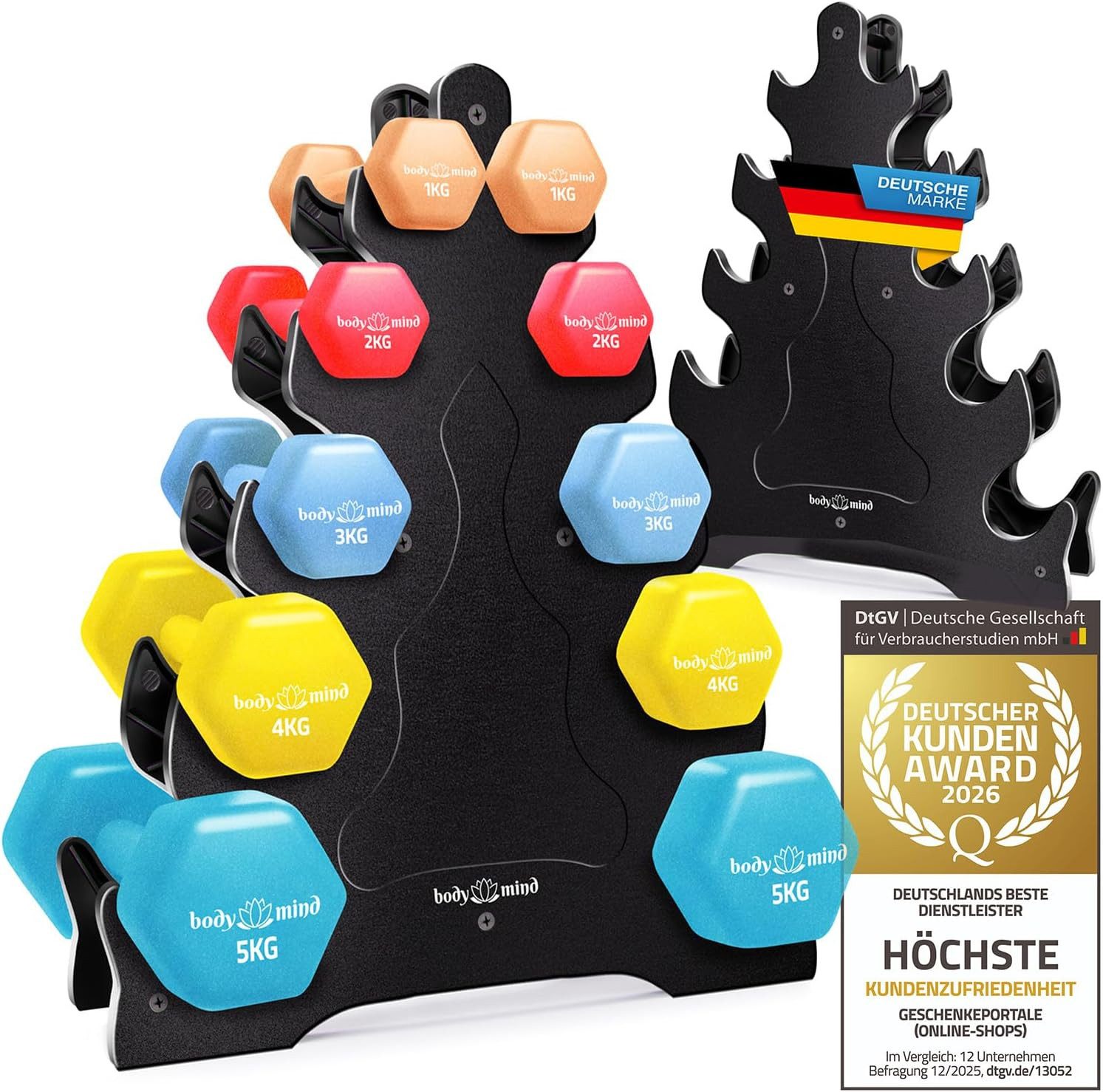 Body & Mind Hantel-Set BODY & MIND Neopren Hantel Set–Kurzhanteln für Fitness & Heimgebrauch, (Dumbbells, Effektives Krafttraining), Fitness Workout für Zuhause